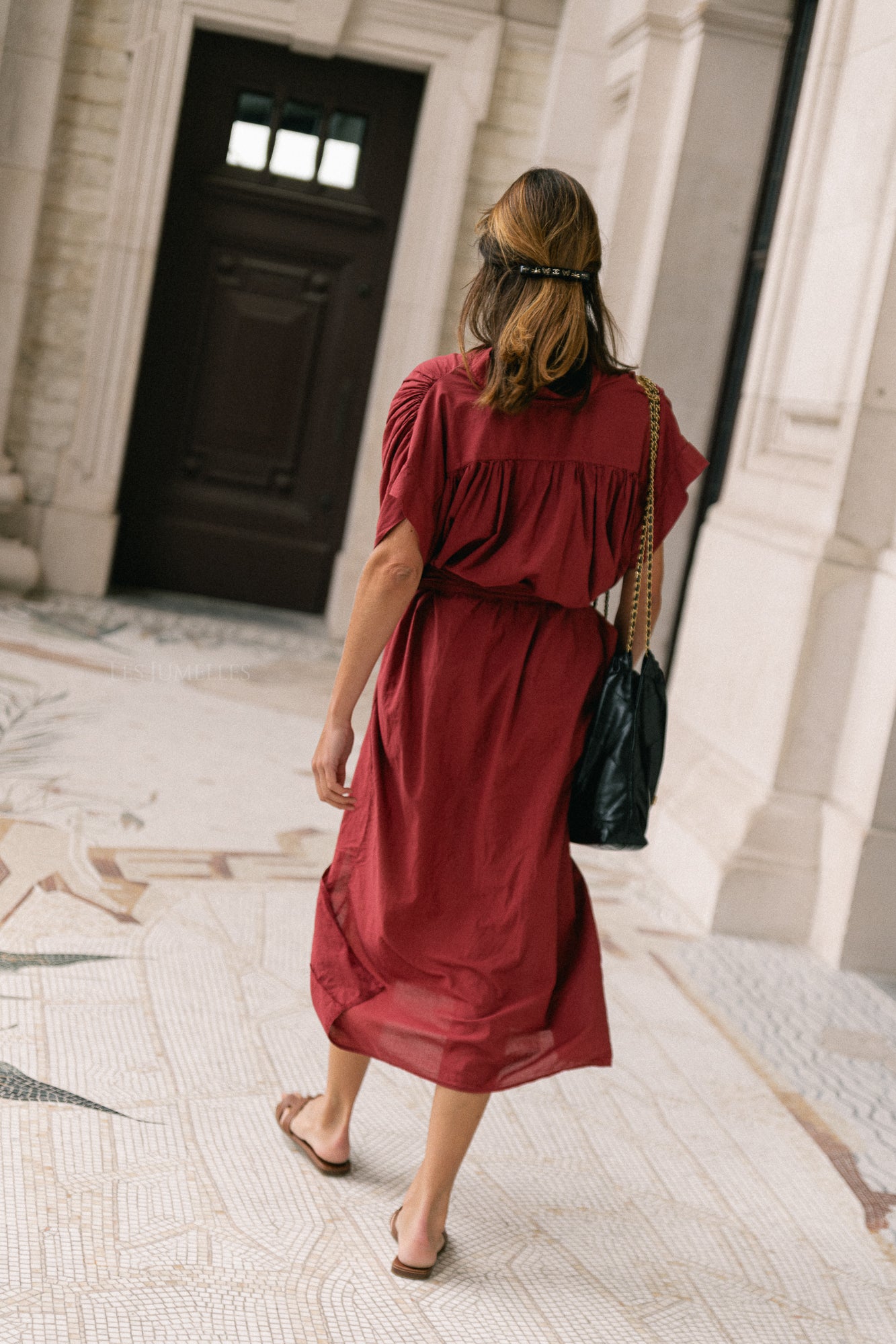 Portia dress brick red