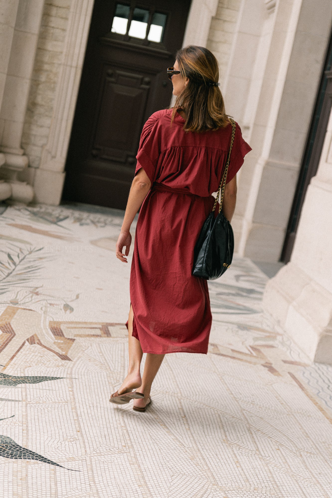 Portia dress brick red