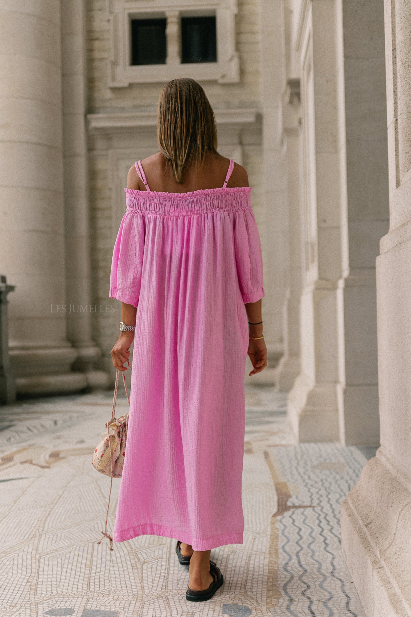 Judith Off-Shoulder-Kleid Pfingstrose