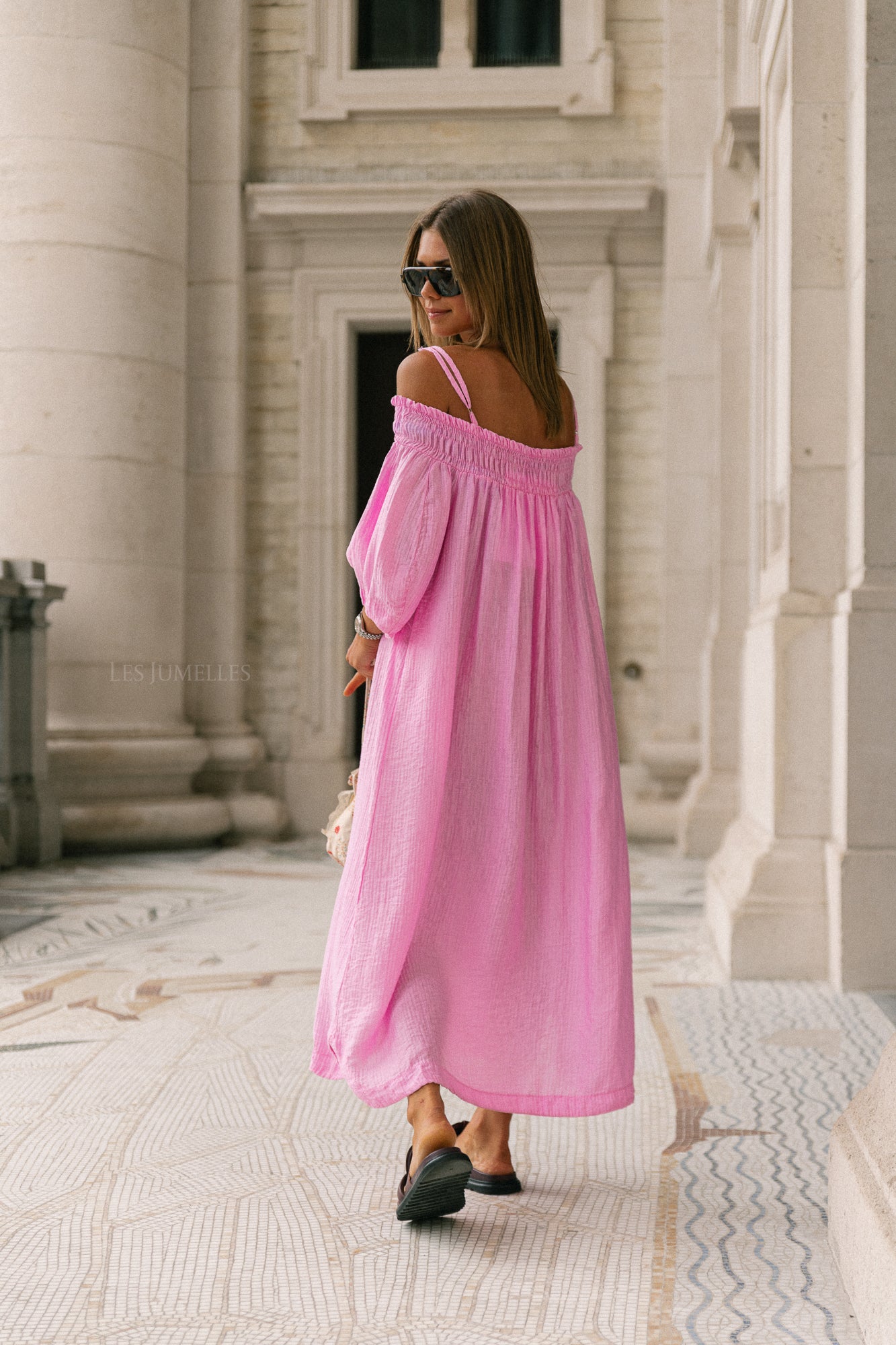 Judith Off-Shoulder-Kleid Pfingstrose