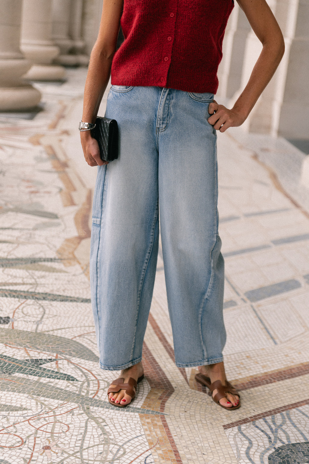 OBJMoji Elsa MW super barrel jeans light blue denim