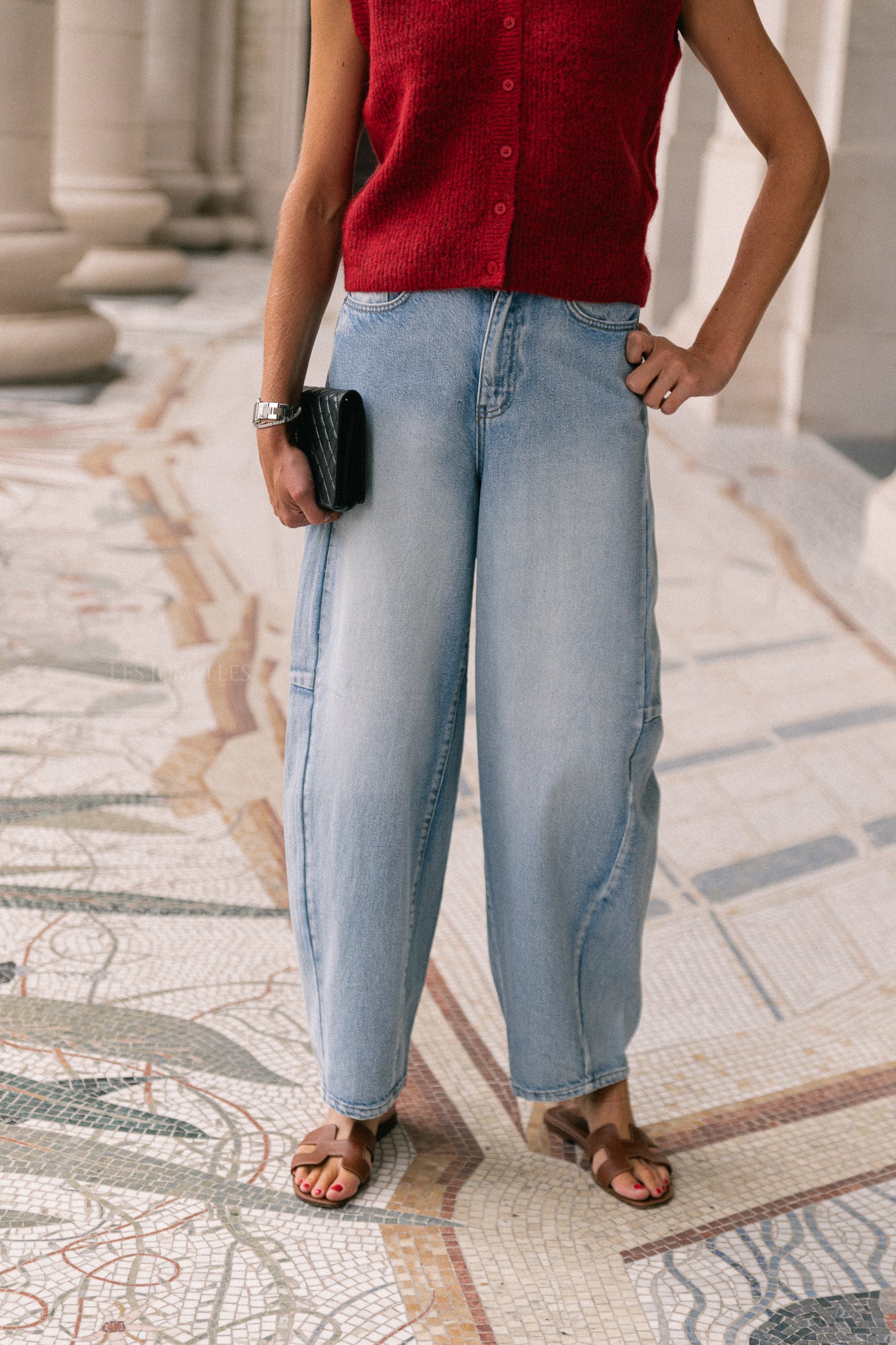 OBJMoji Elsa MW super barrel jeans light blue denim