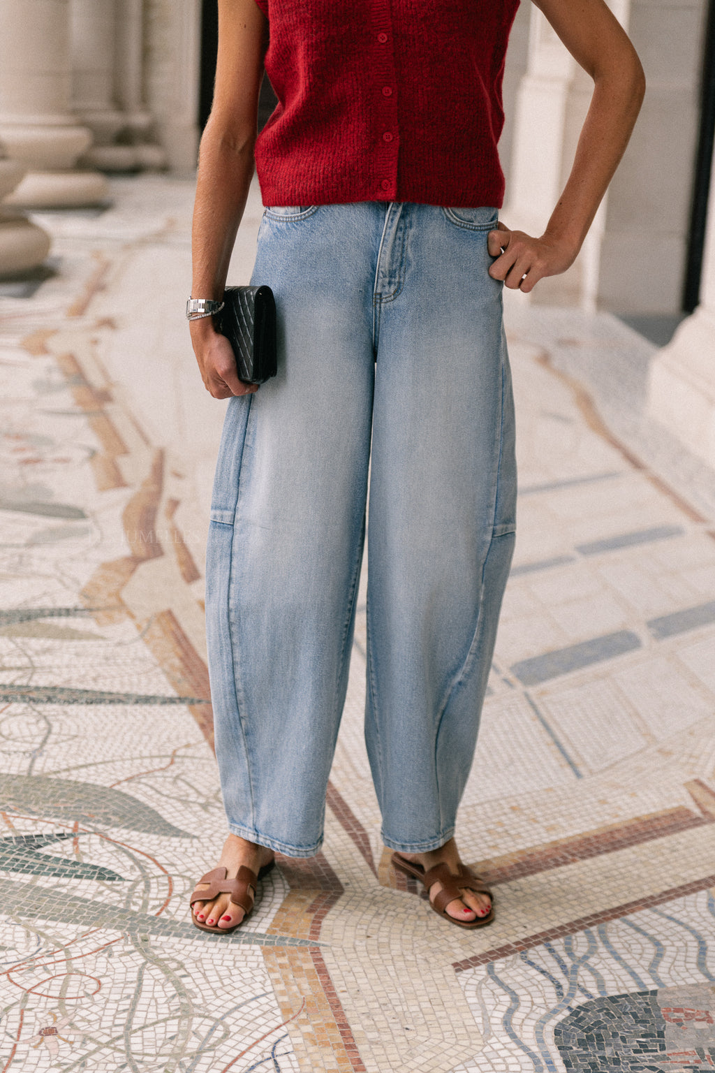 OBJMoji Elsa MW super barrel jeans light blue denim