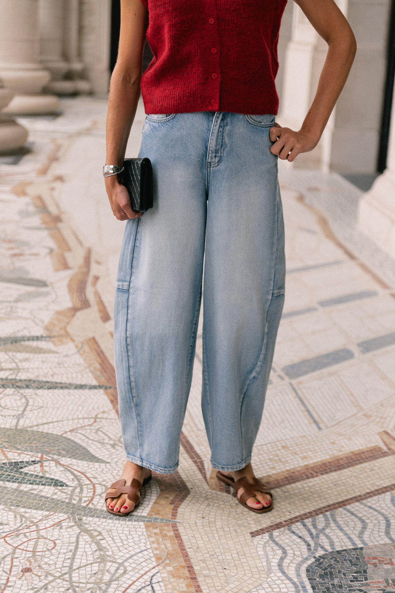 OBJMoji Elsa MW super barrel jeans light blue denim
