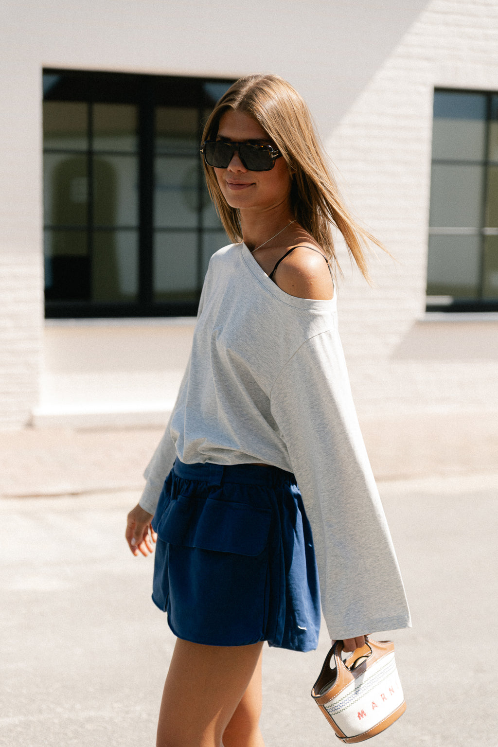 Tamsin Langarmshirt grau melange