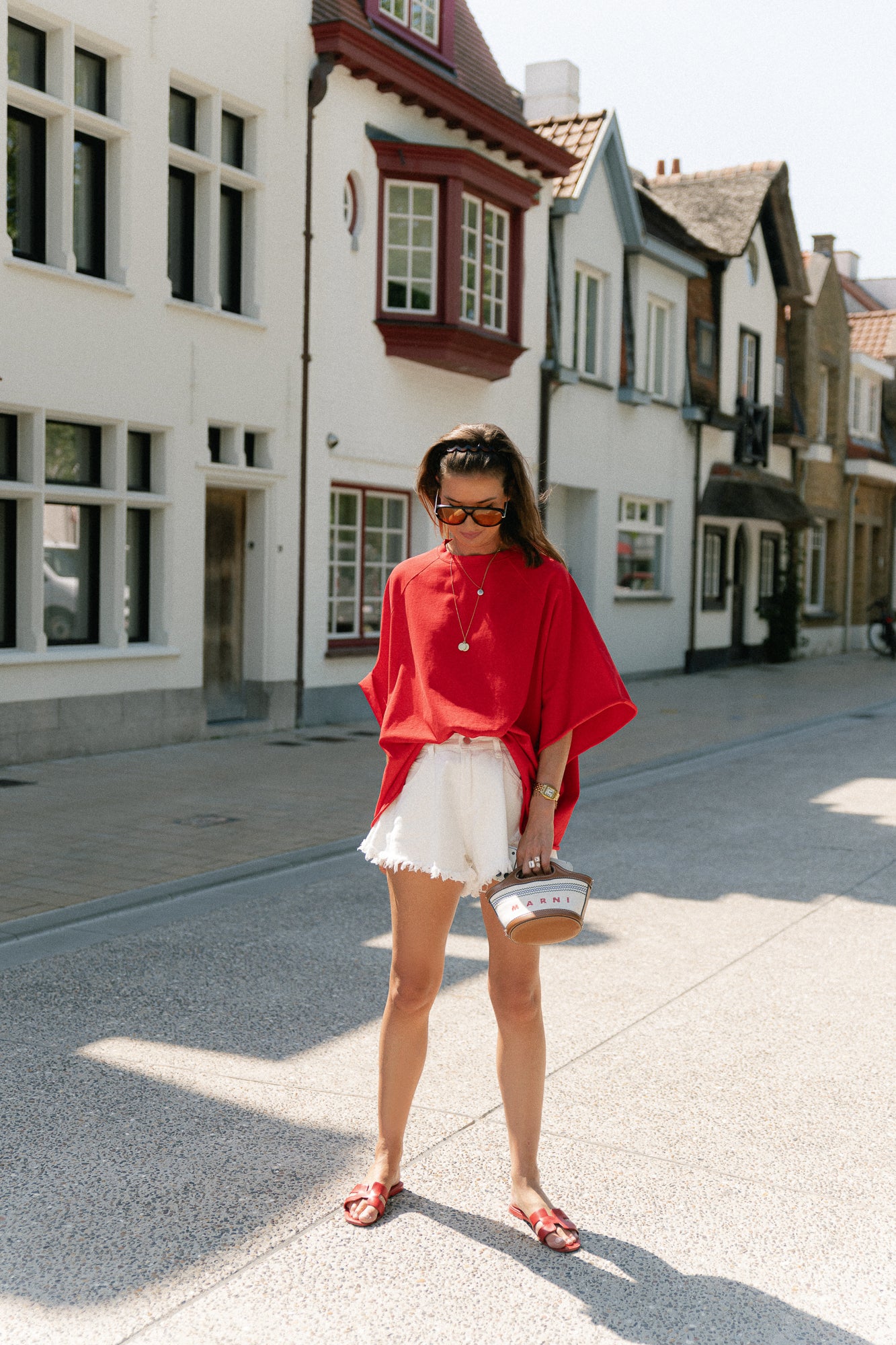 Margot denim shorts white