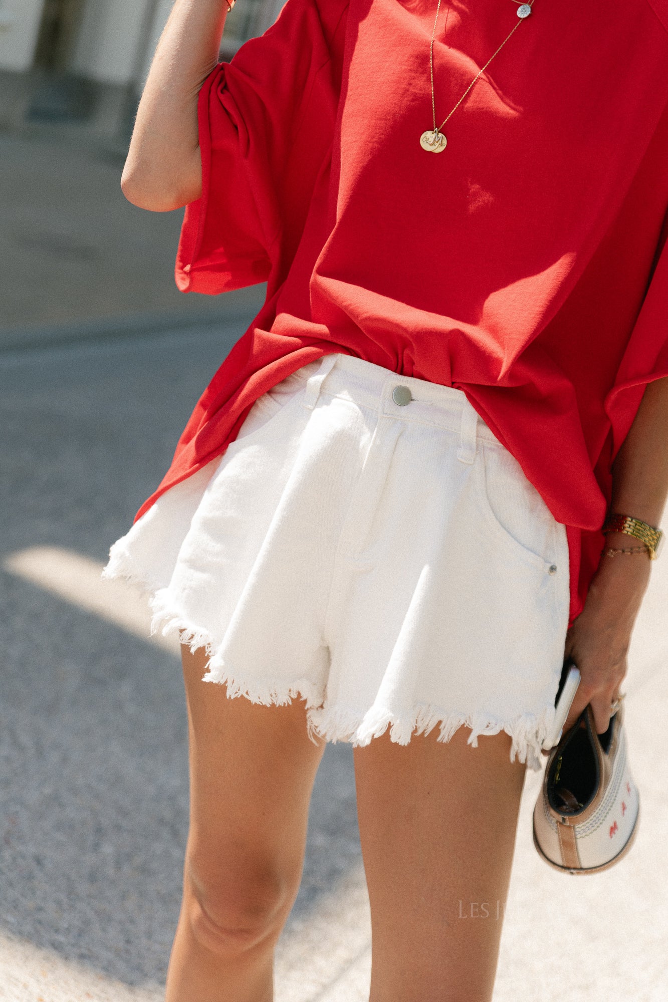 Margot denim shorts white