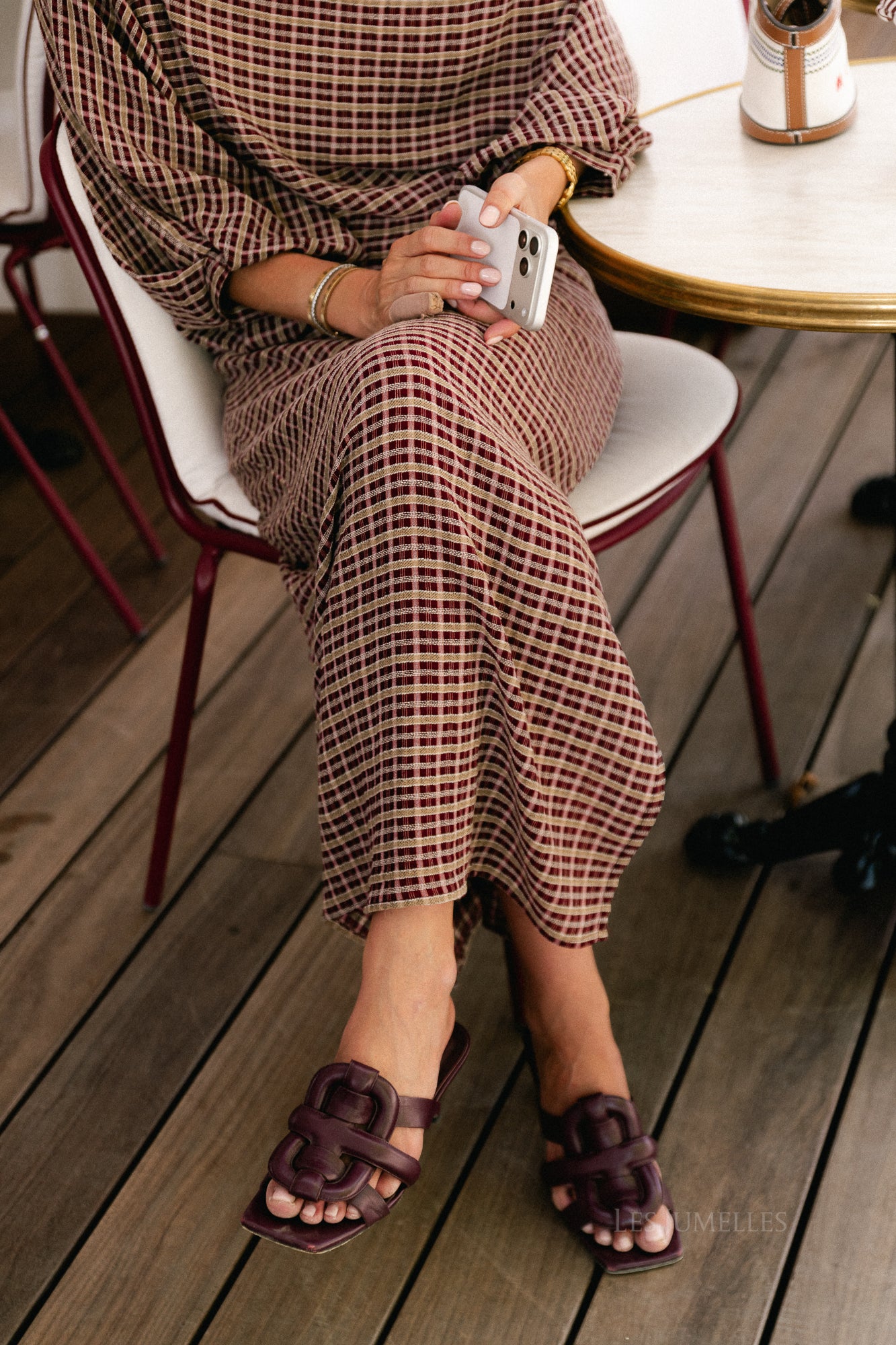 Cosette signature check skirt burgundy