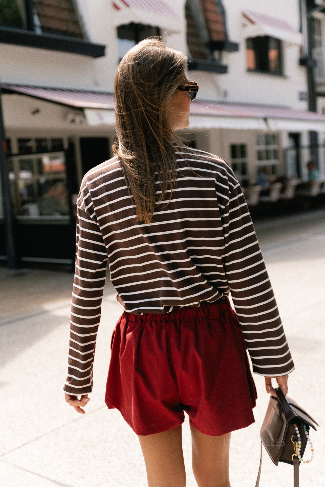 PCSadie LS EMB tee chicory coffee patches