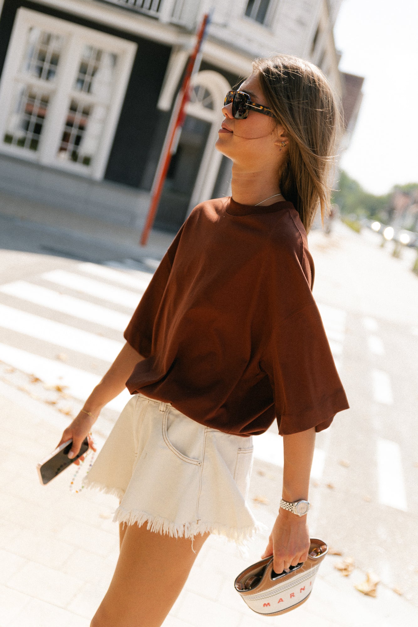 SLWColwoman 2/4 oversized tee cherry mahogany