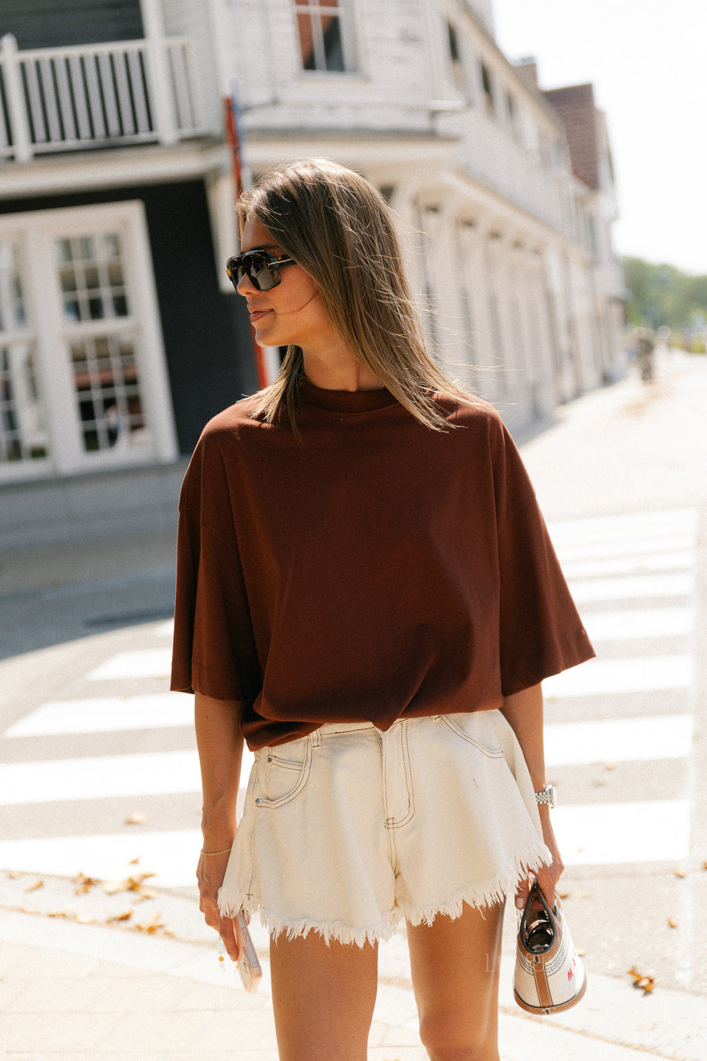 SLWColwoman 2/4 oversized tee cherry mahogany