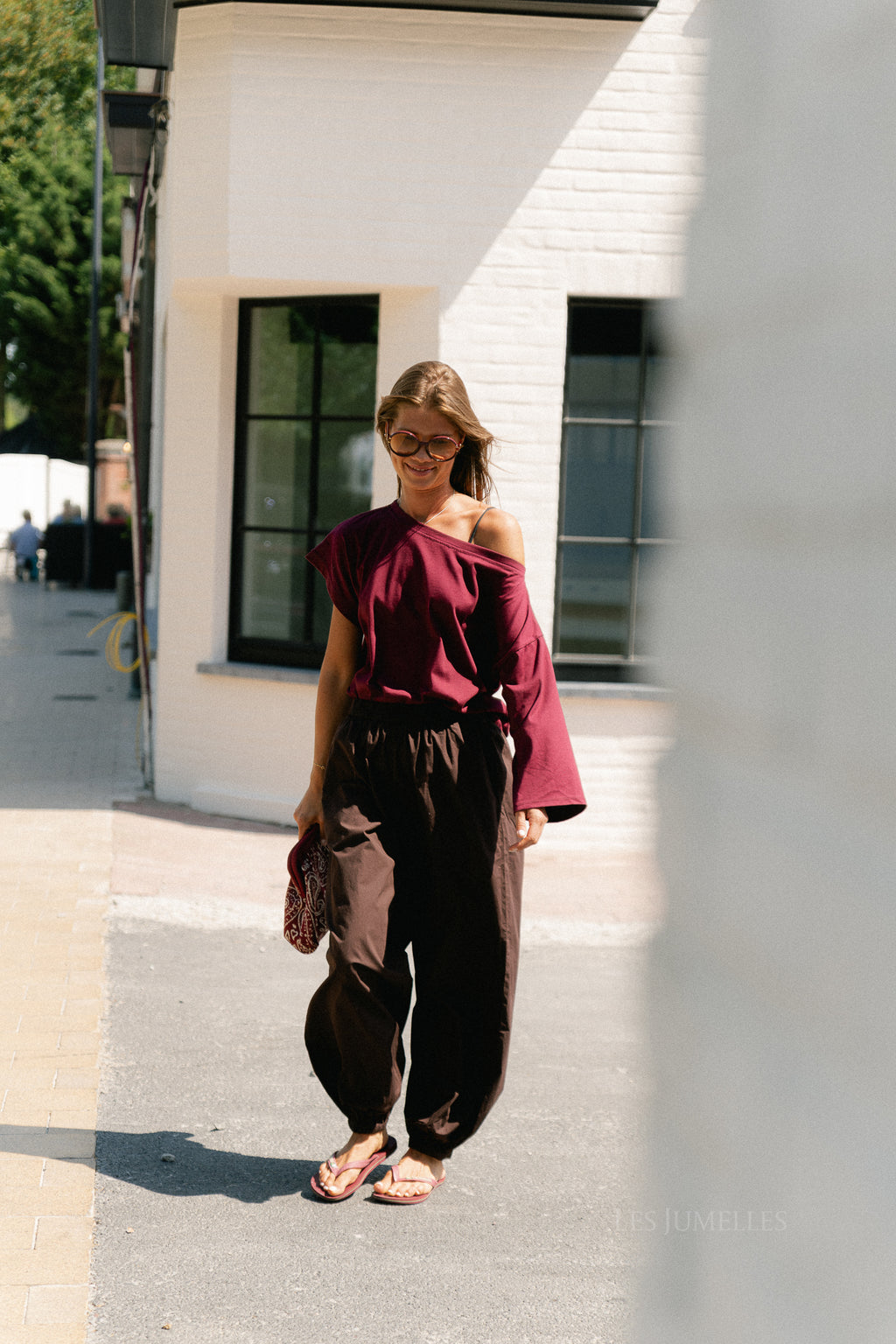 Grace off shoulder top burgundy