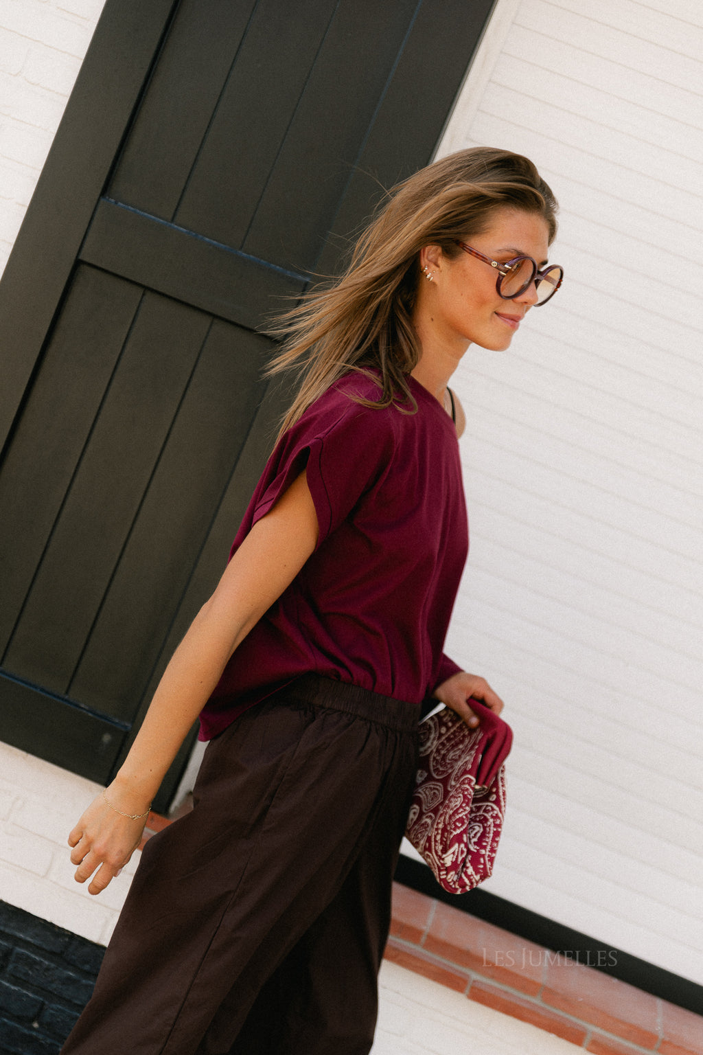 Grace off shoulder top burgundy
