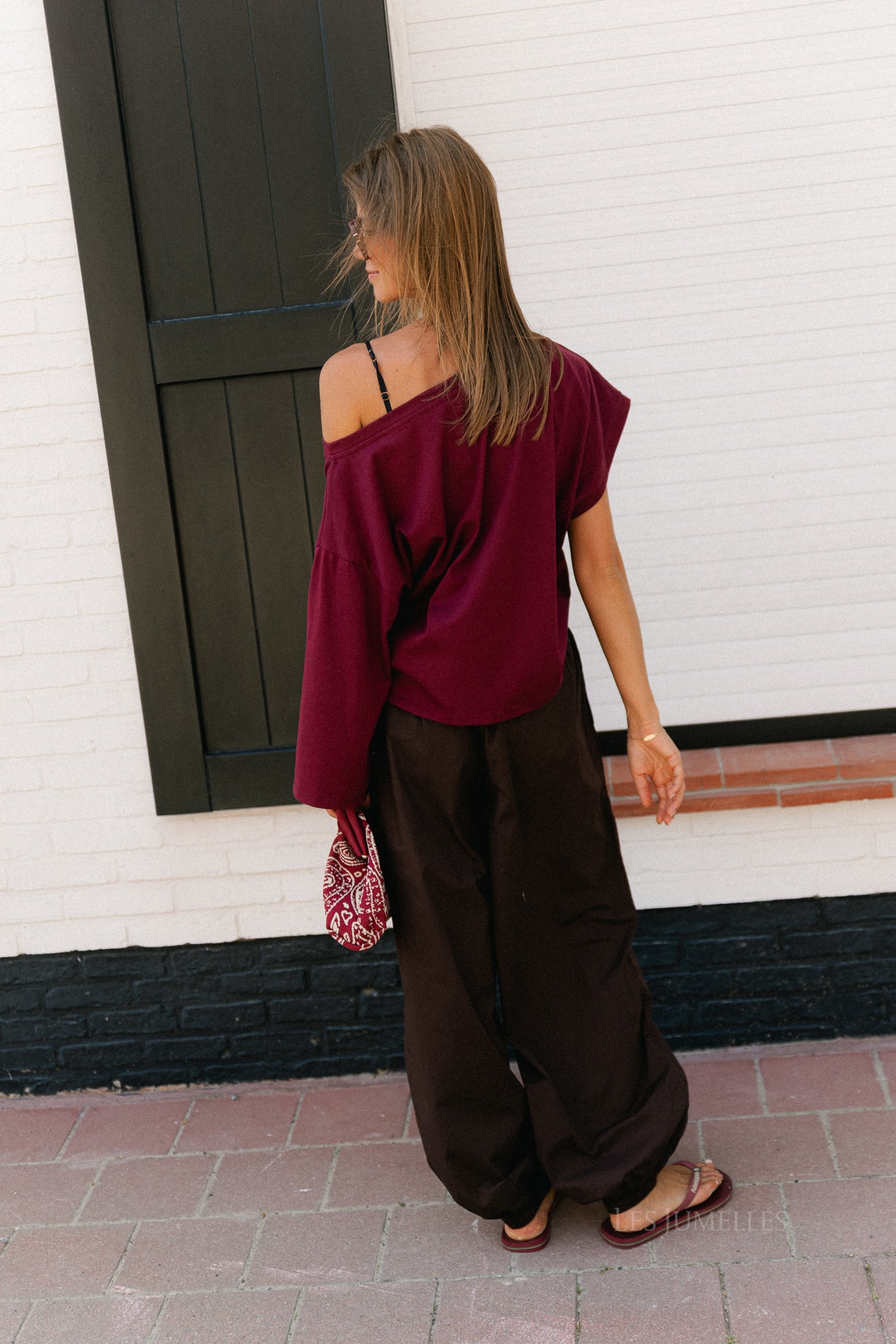 Grace off shoulder top burgundy
