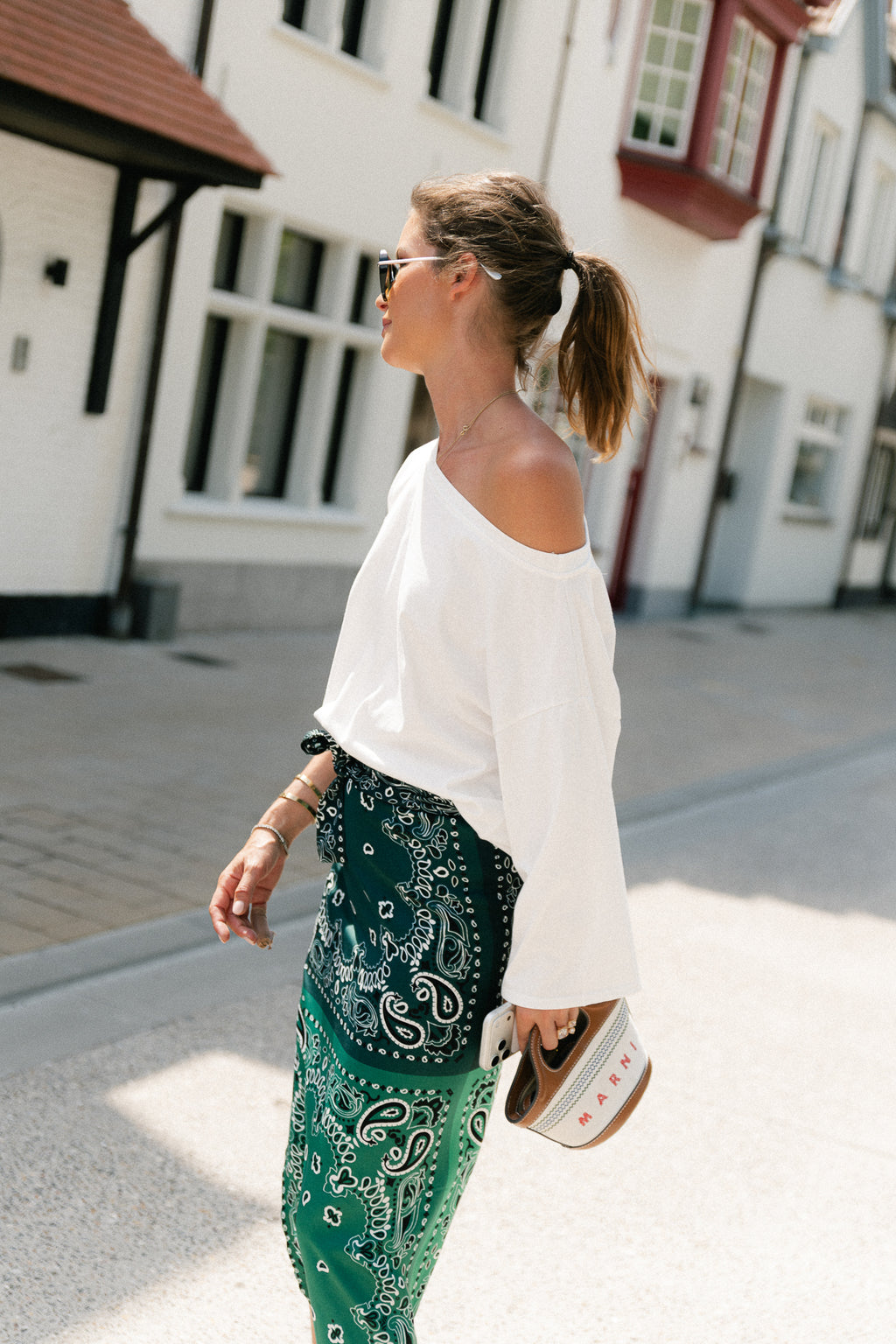 Grace off shoulder top ecru