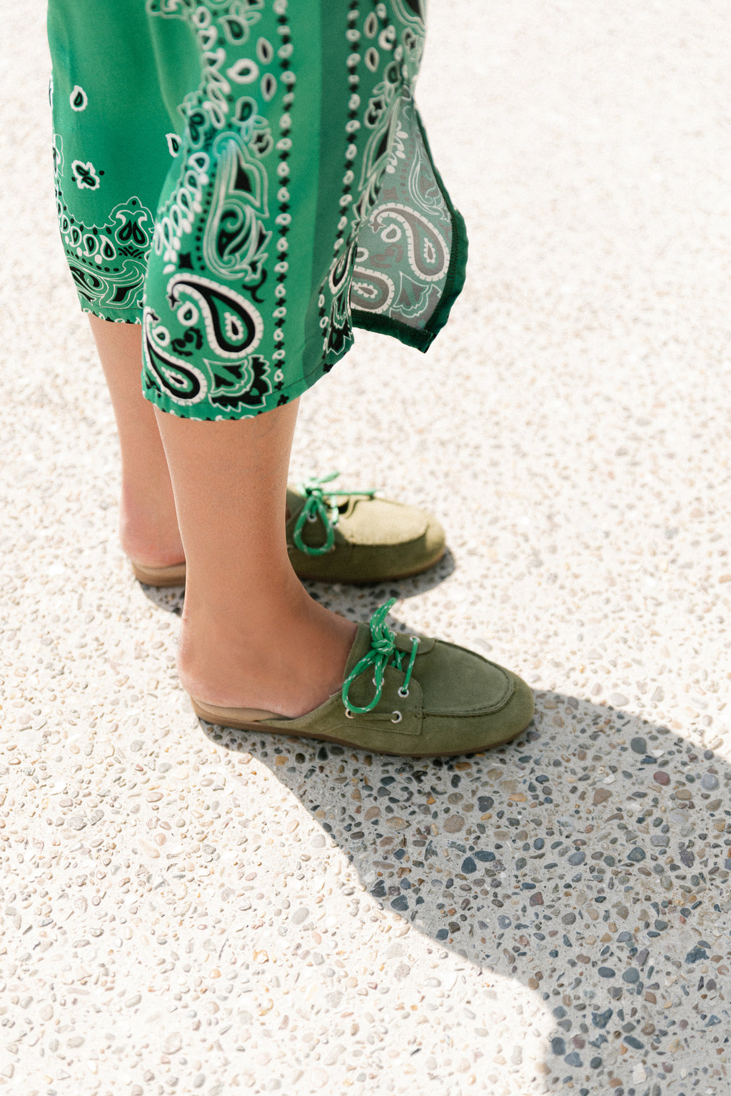 PAYAsma lace loafers bamboo green