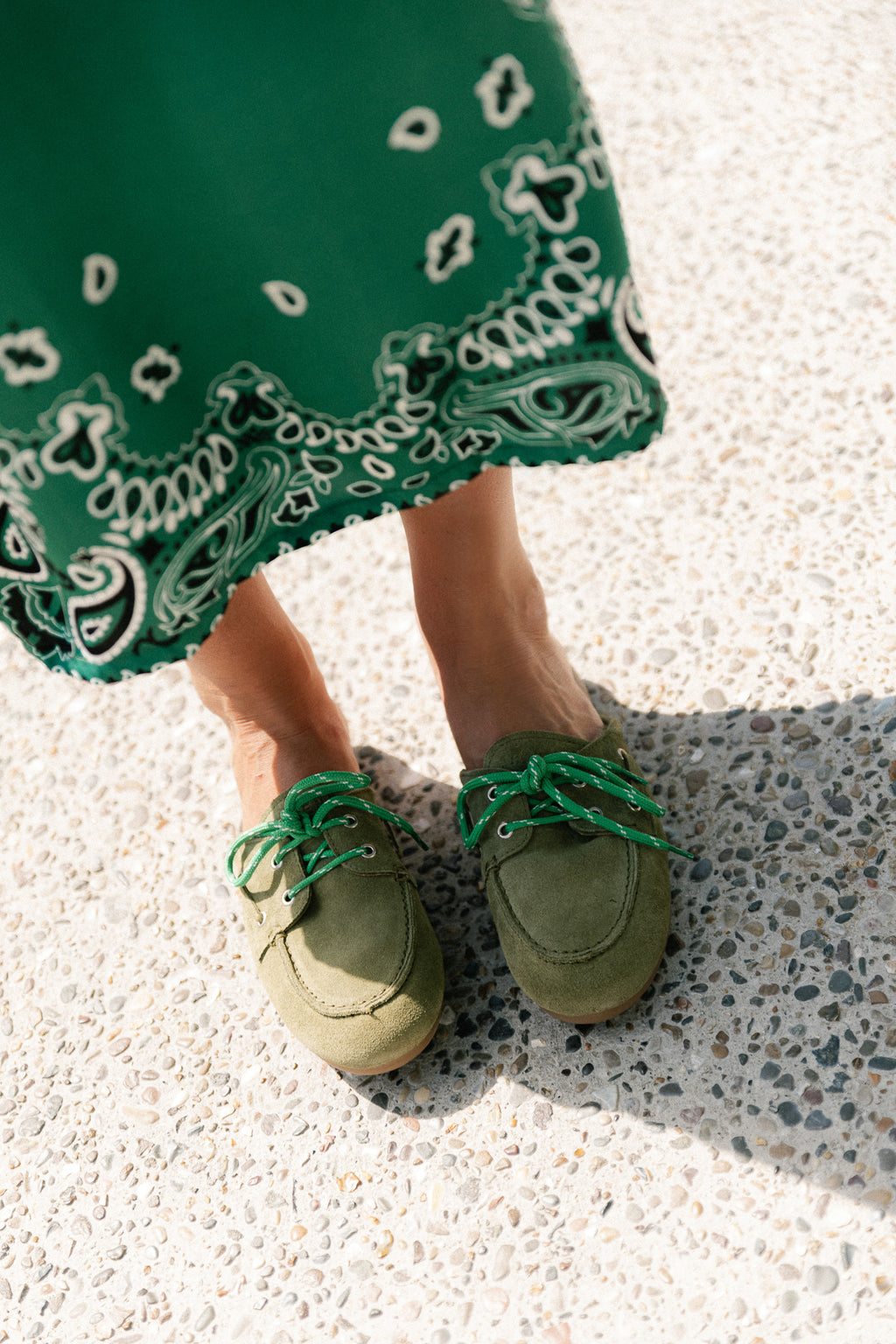 PAYAsma lace loafers bamboo green