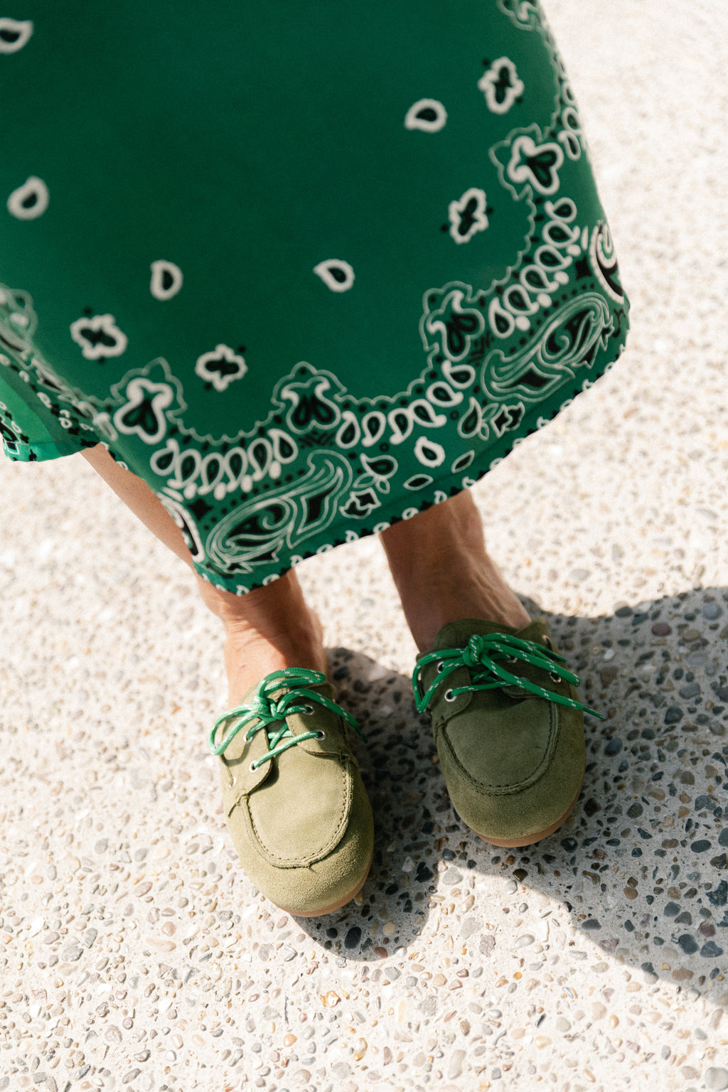 PAYAsma lace loafers bamboo green