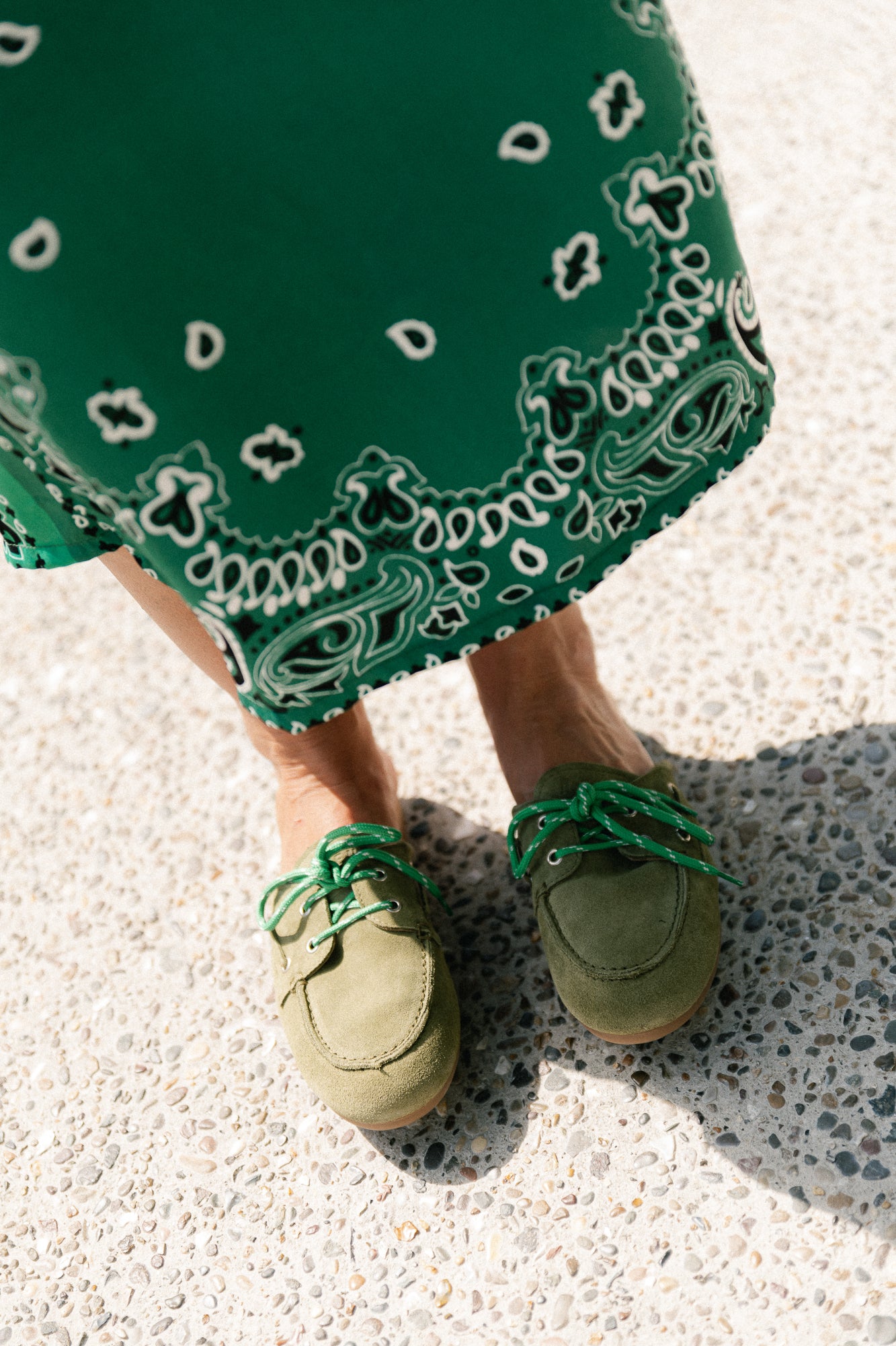 PAYAsma lace loafers bamboo green