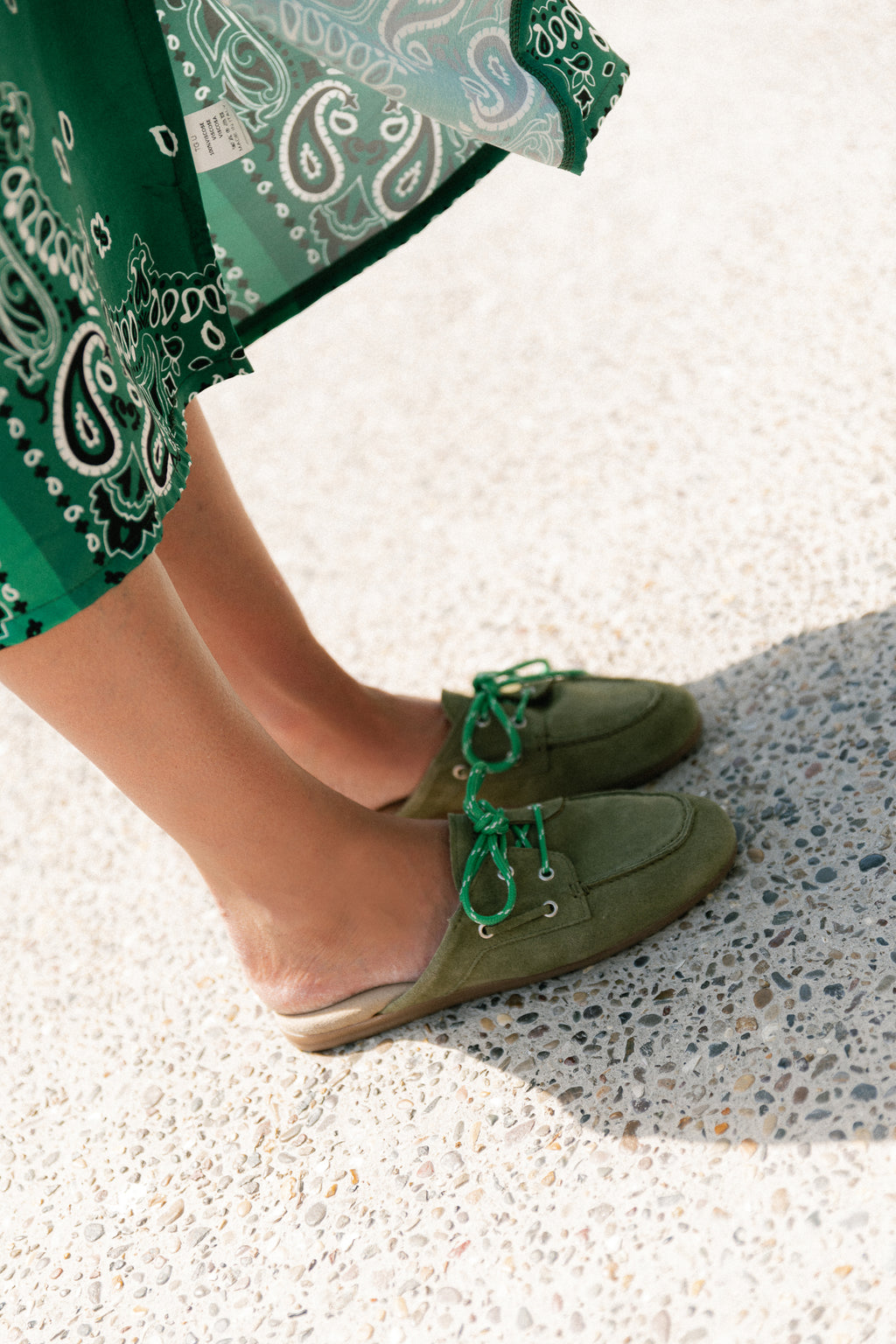 PAYAsma lace loafers bamboo green