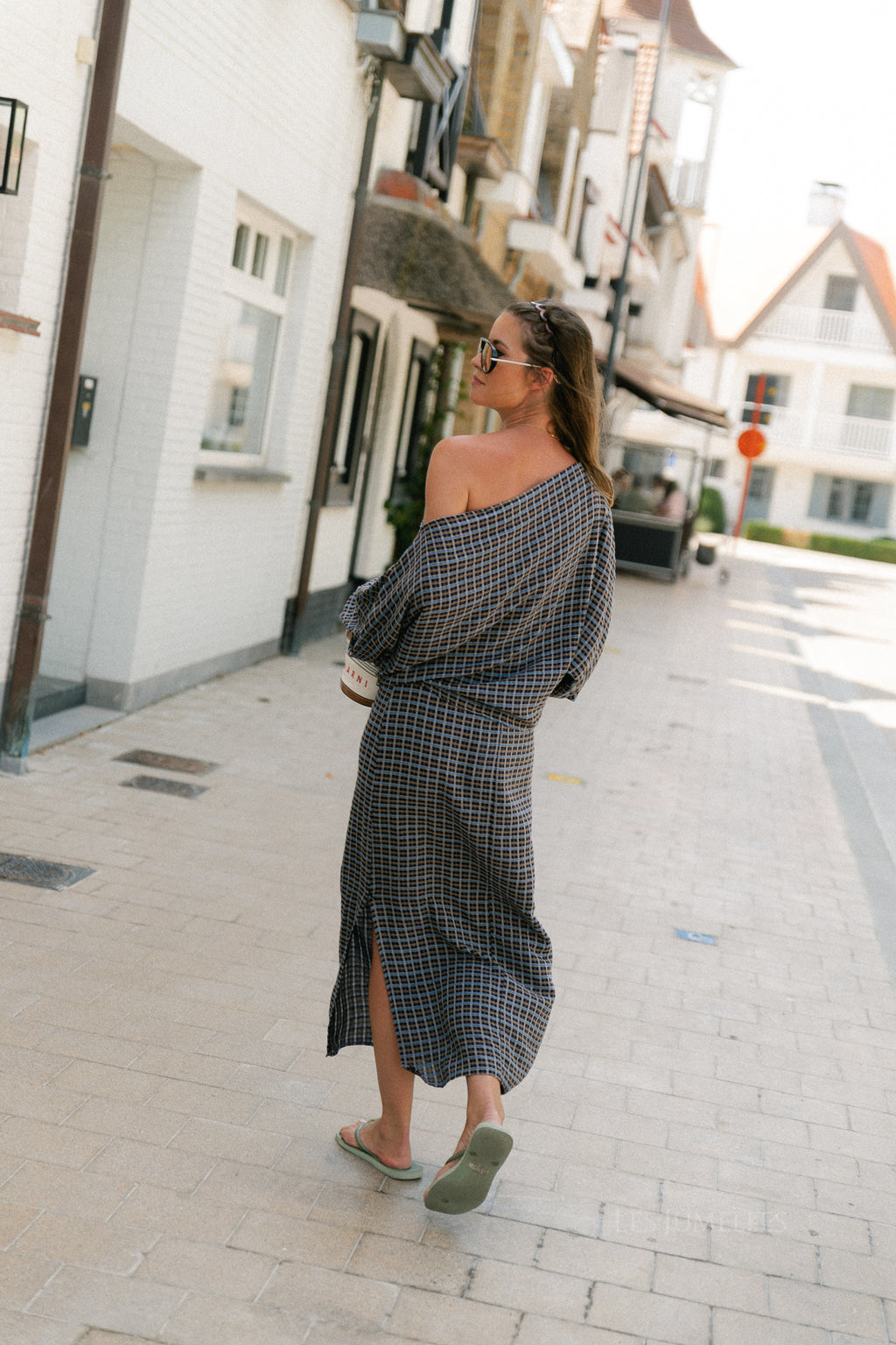 Cosette signature check skirt navy
