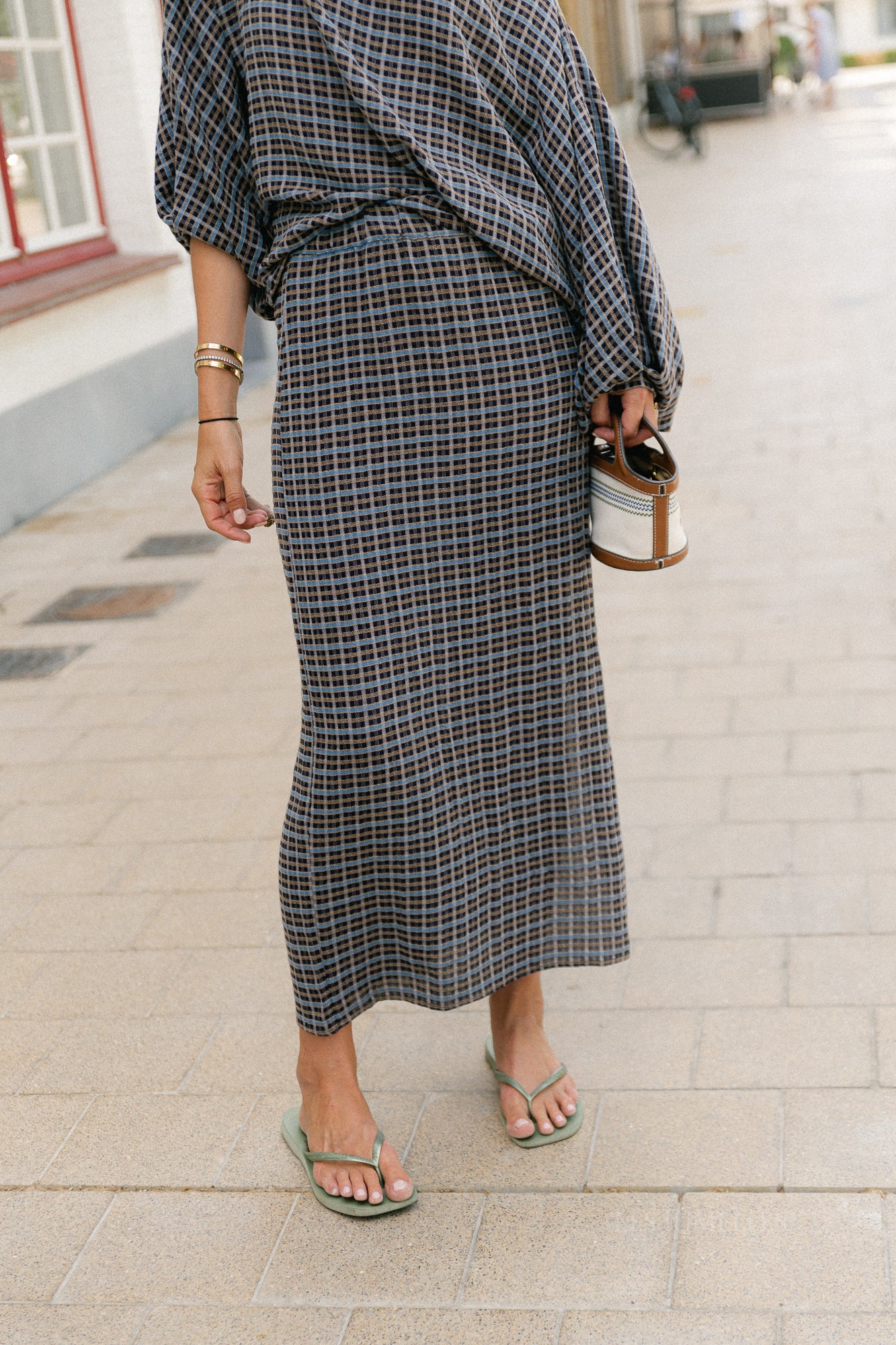 Cosette signature check skirt navy