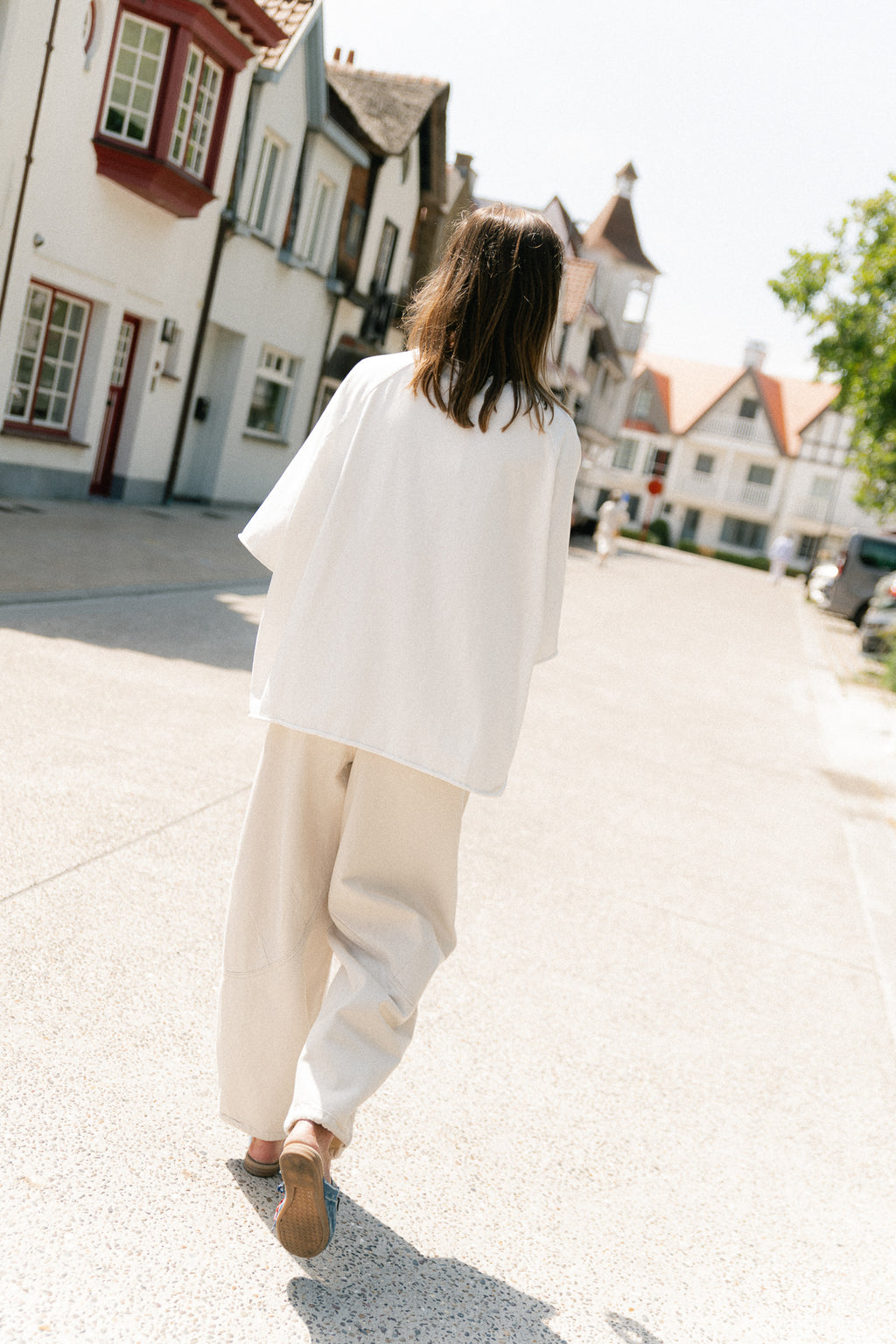 OBJNanda MW loose pants birch/melange