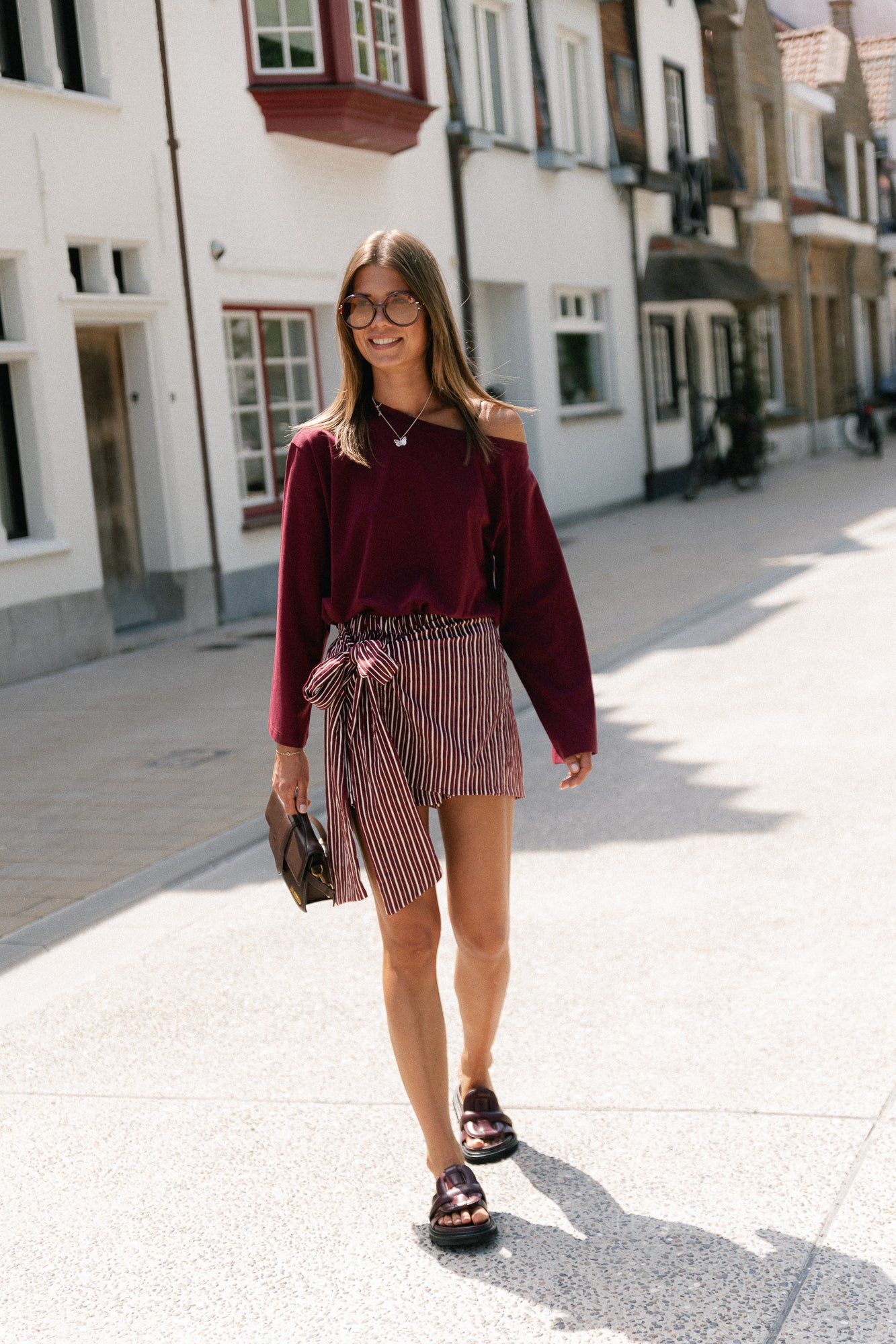 Tamsin long sleeve top burgundy