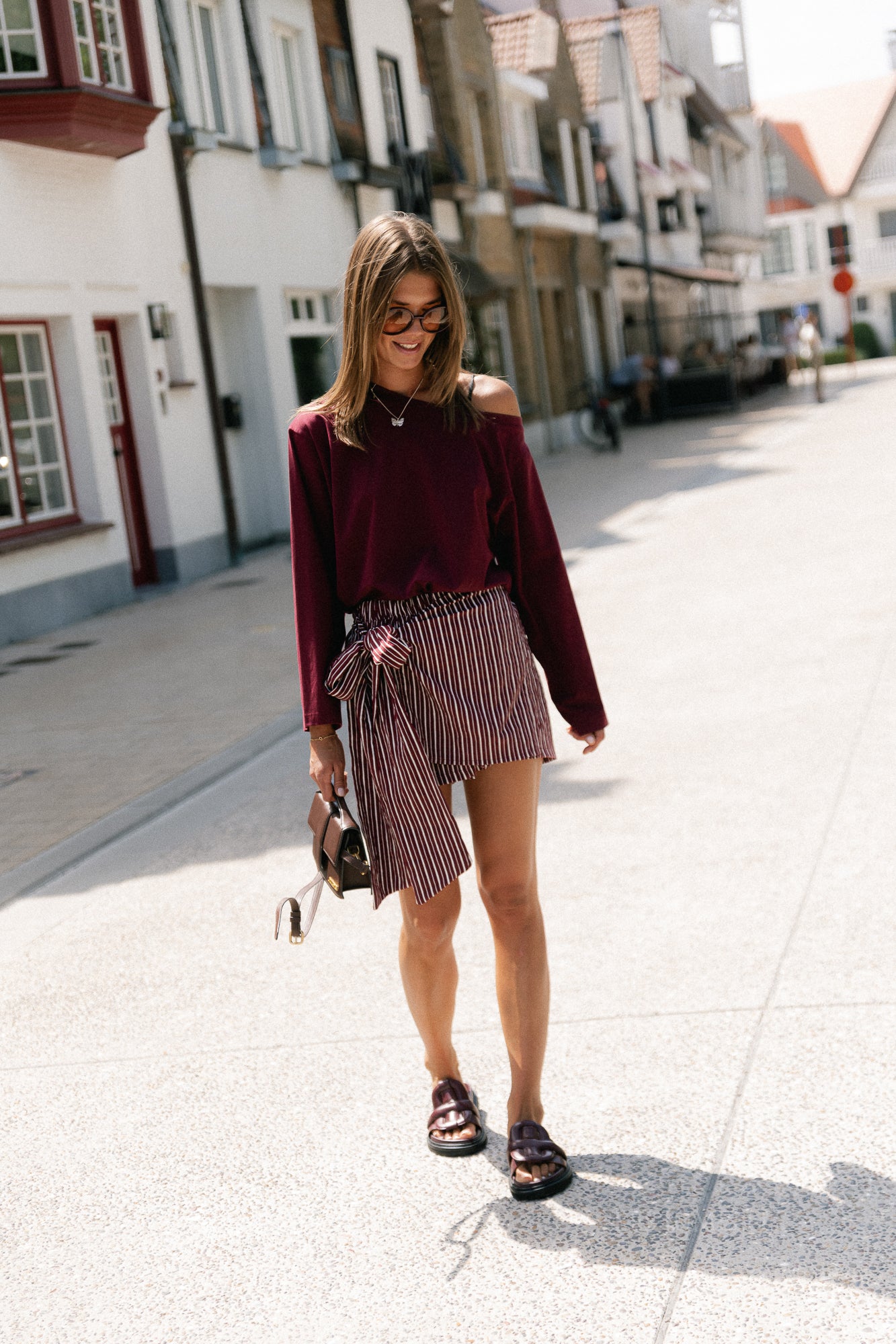 Tamsin long sleeve top burgundy
