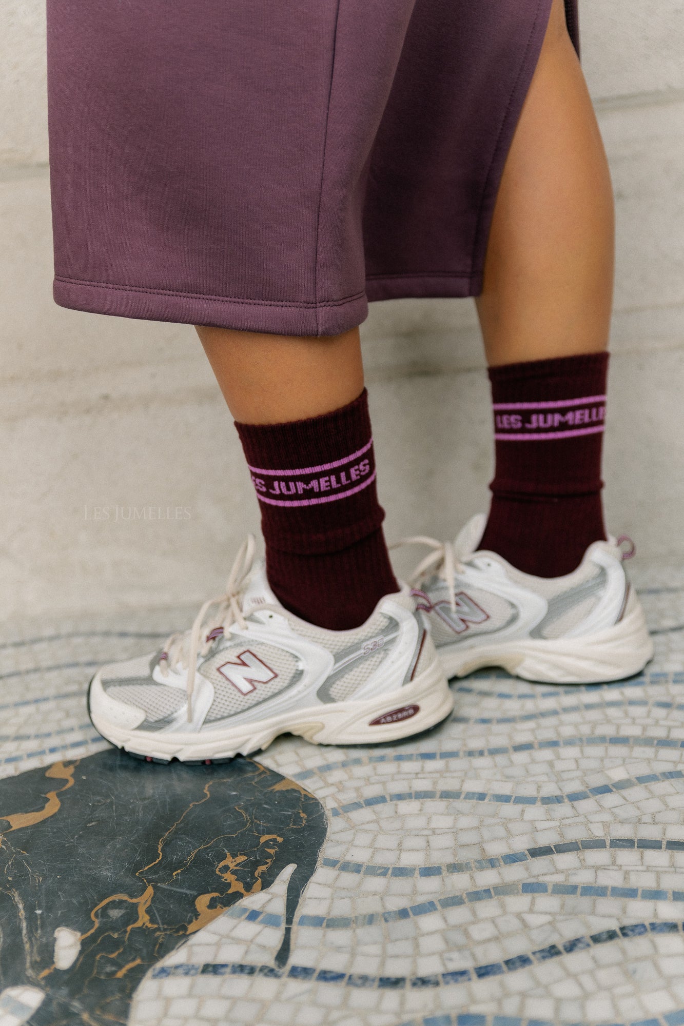 Fille à papa socks plum/fondant pink
