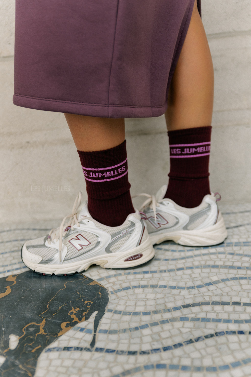 Fille à papa socks plum/fondant pink
