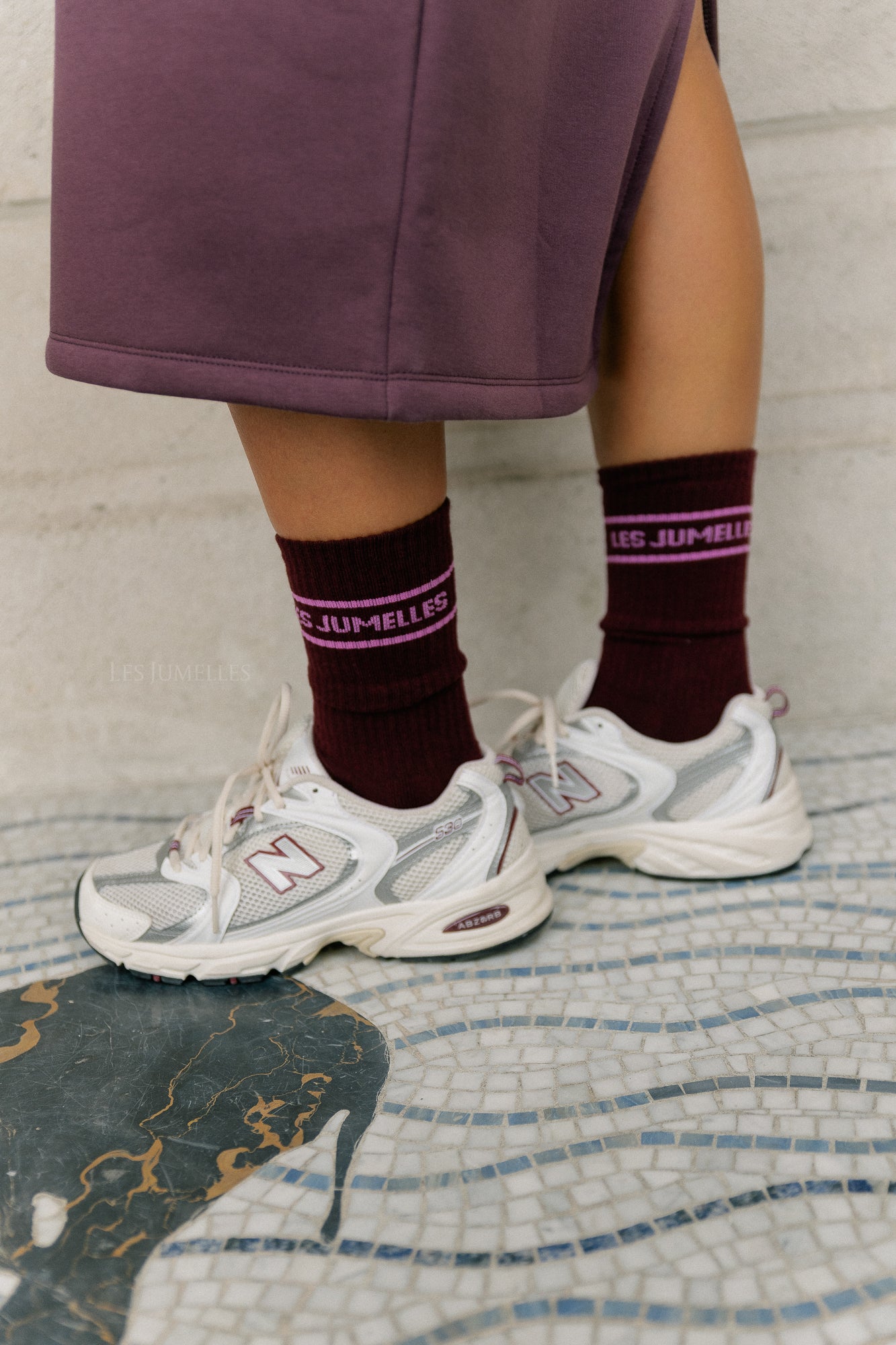 Fille à papa socks plum/fondant pink