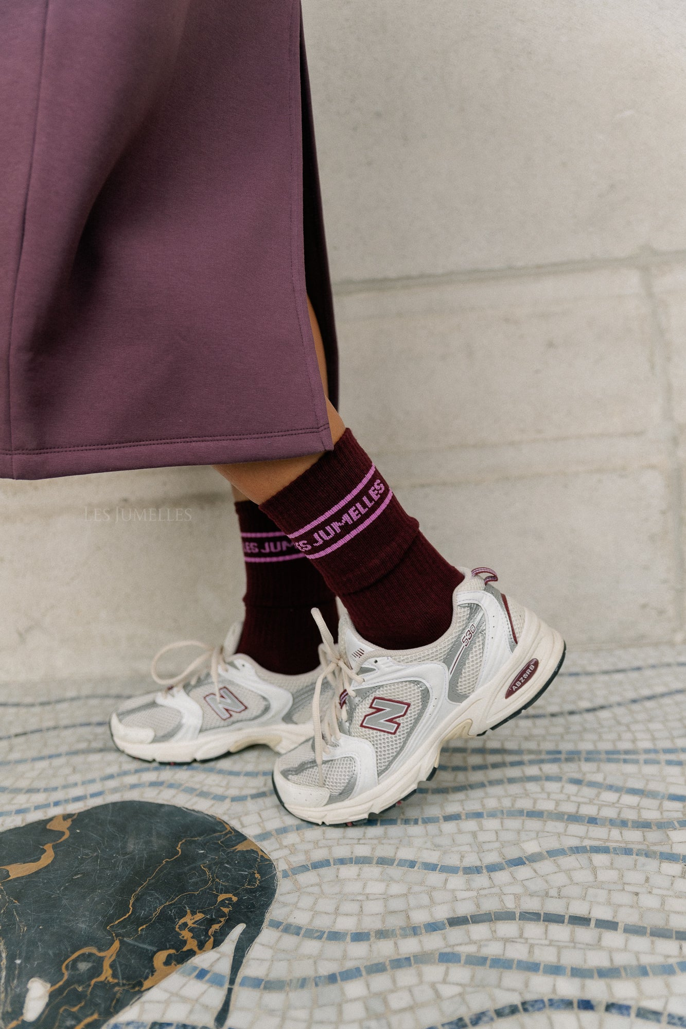 Fille à papa socks plum/fondant pink