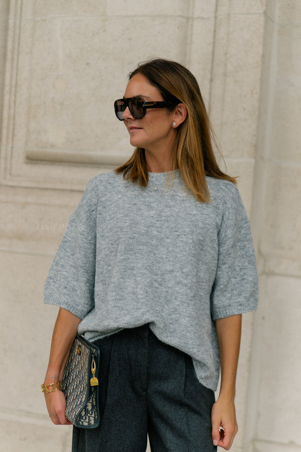 Kristine T-shirt dark grey melange