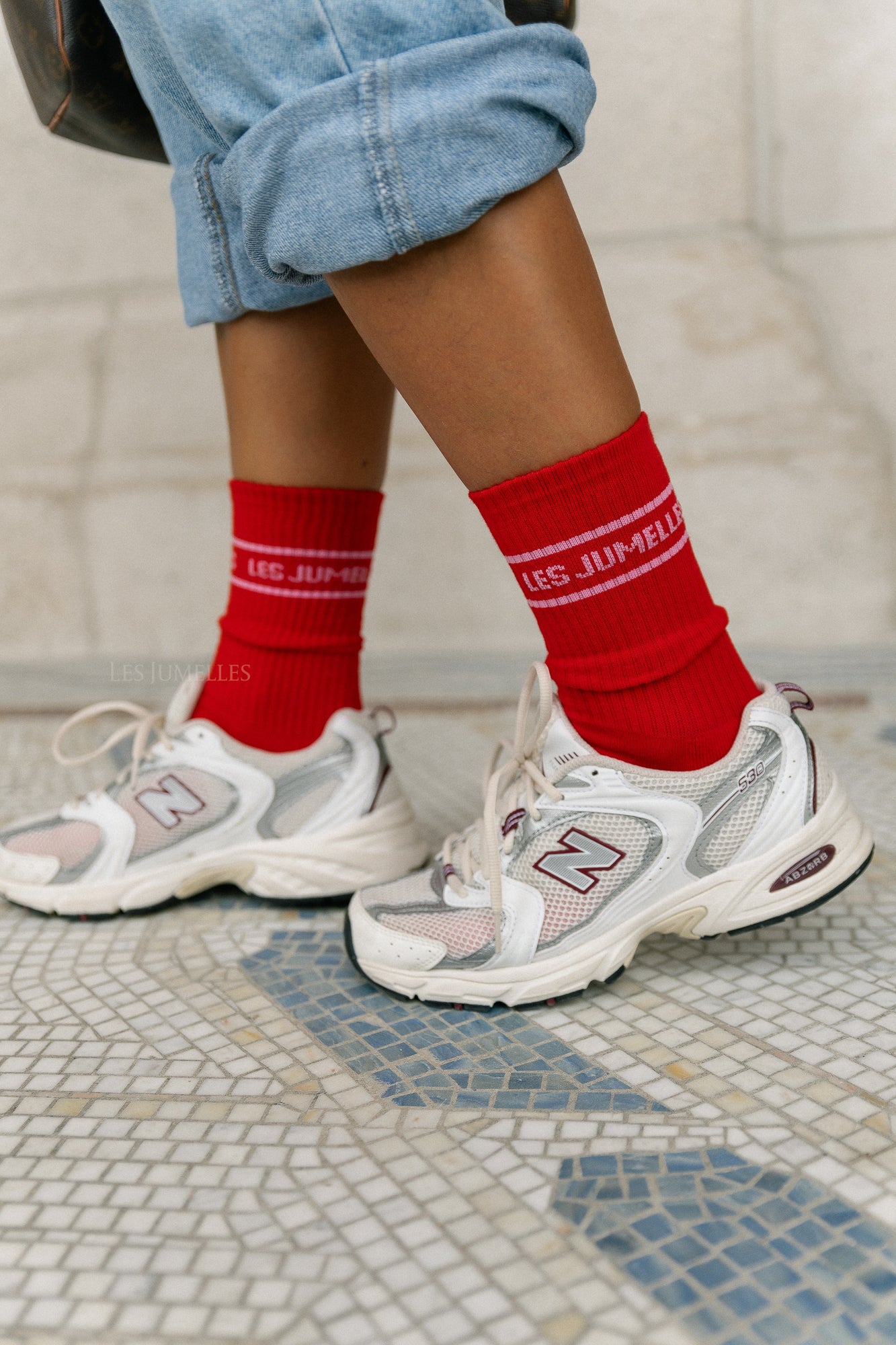 Fille à papa socks fiery red/orchid pink