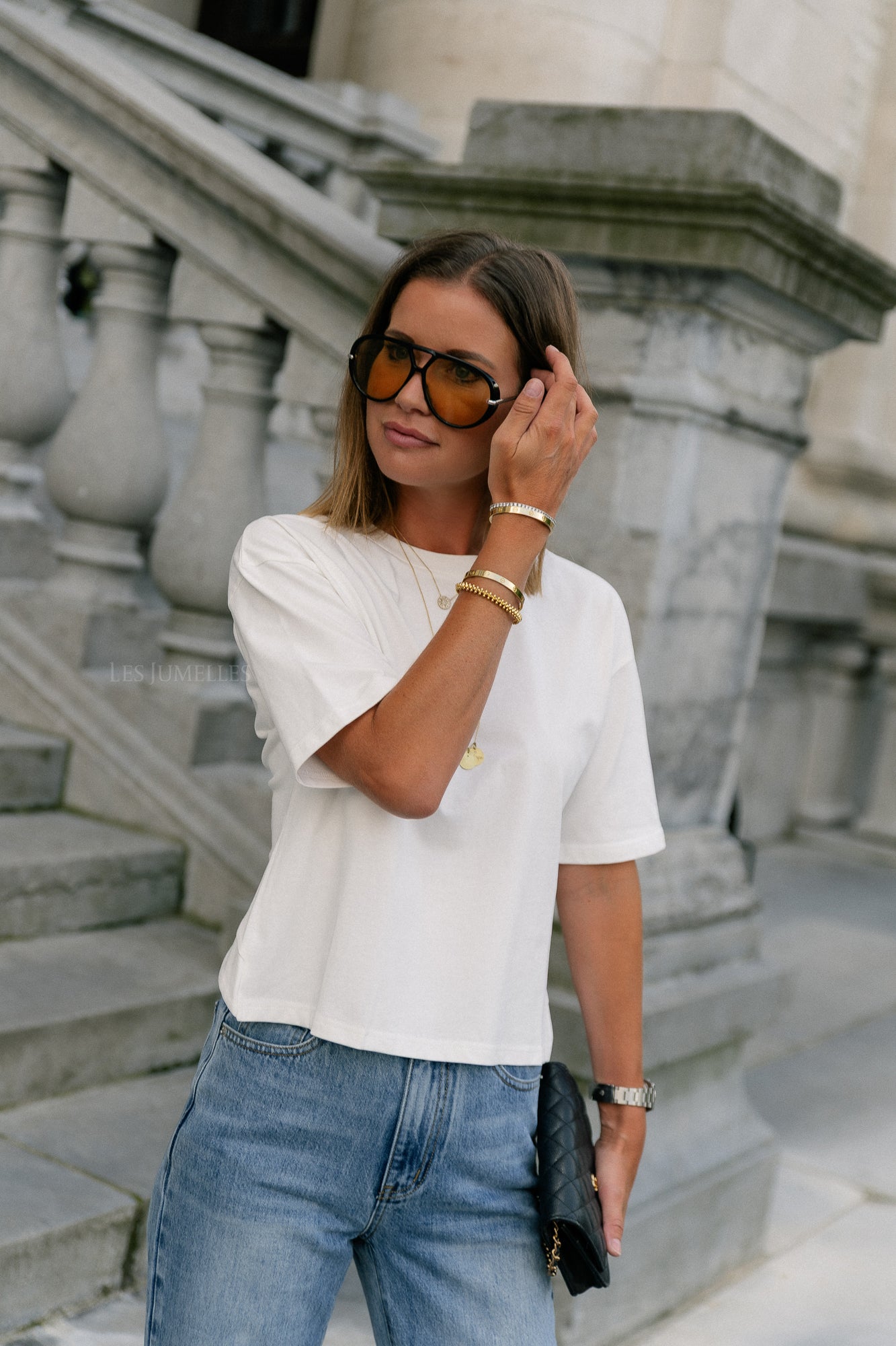 Marti T-shirt with open back off white