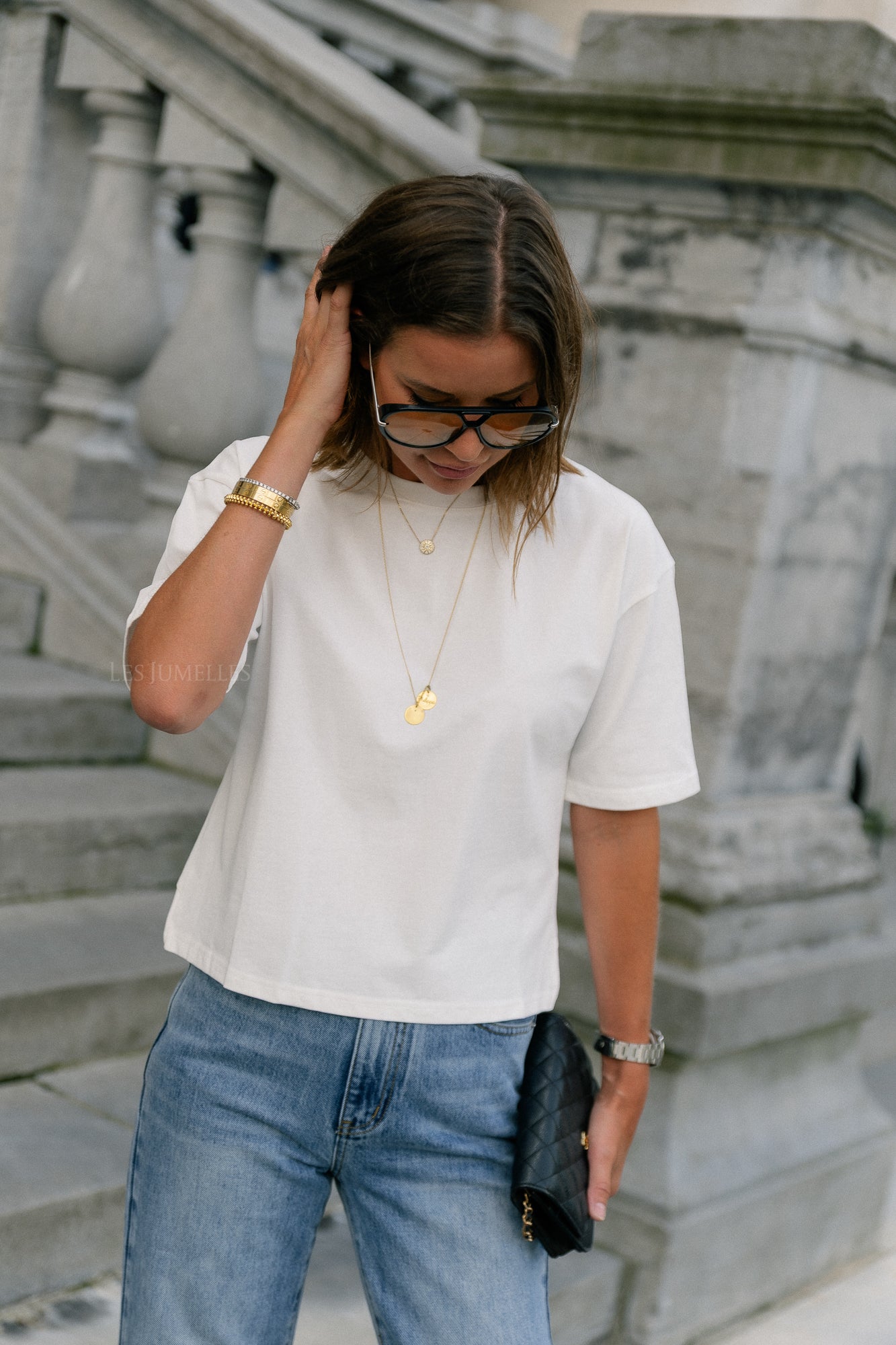 Marti T-shirt with open back off white