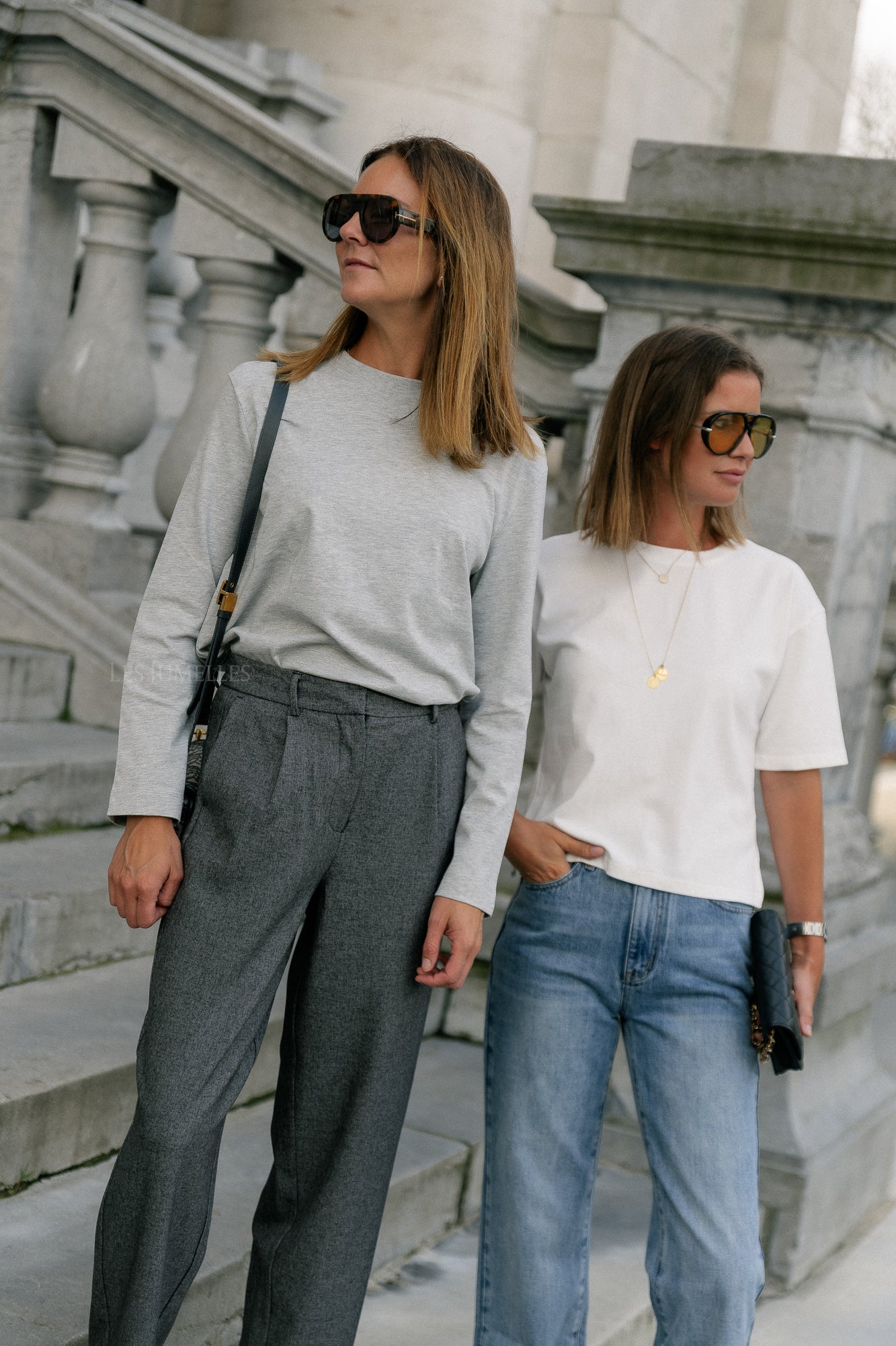 SLFEssential LS boxy T-shirt lichtgrijs gemêleerd