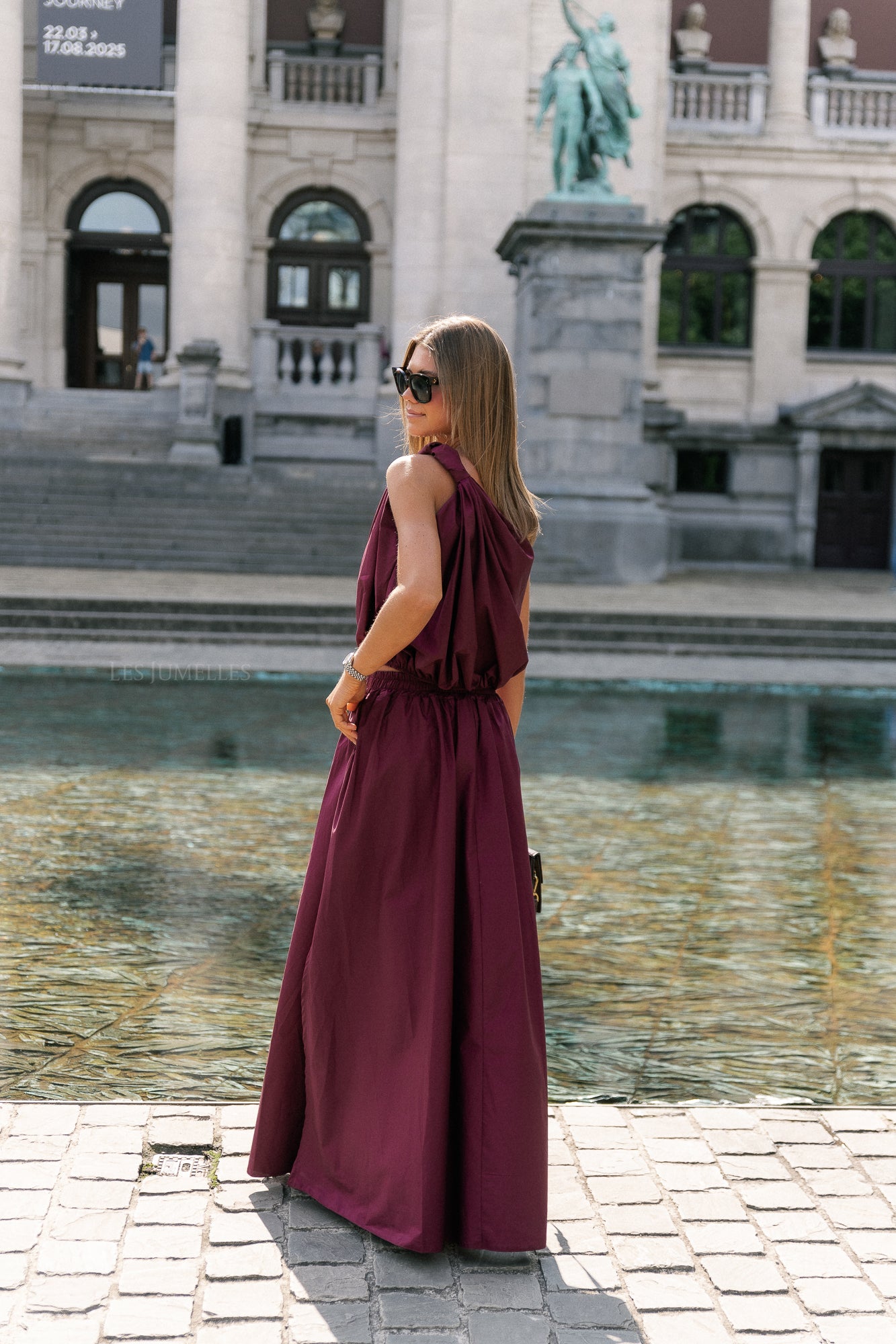 Fran one shoulder top bordeaux