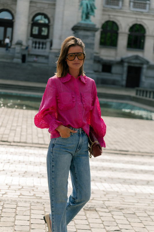 Les Jumelles YASFeline LS shirt rose violet