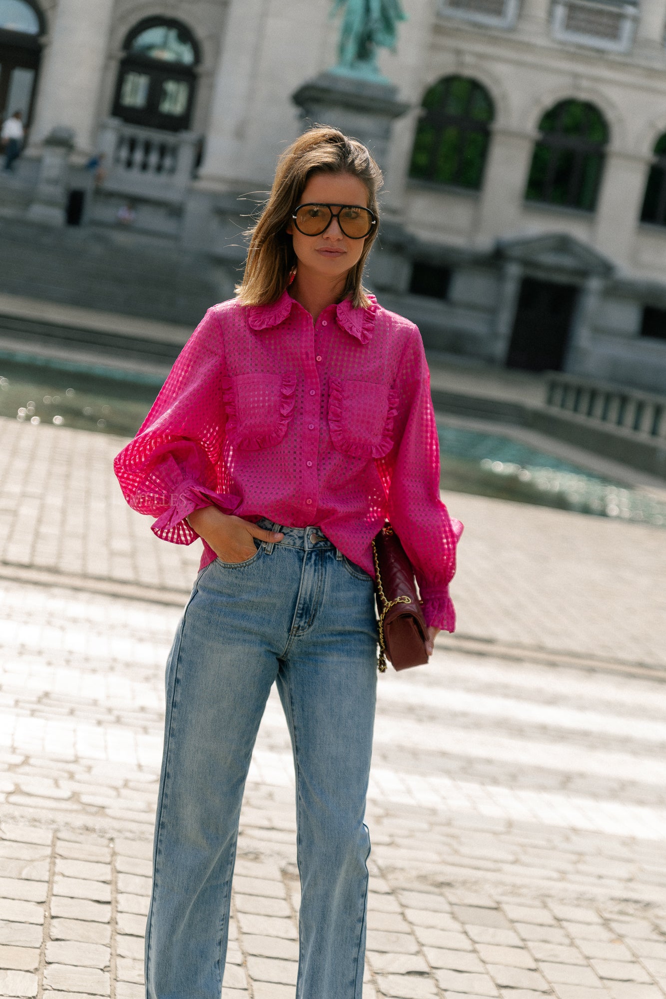 YASFeline LS shirt rose violet