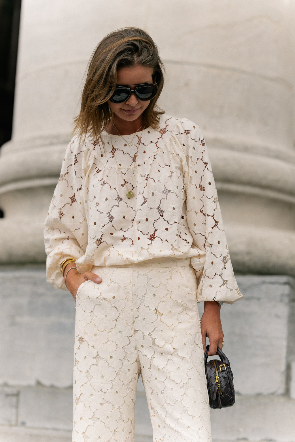 Lily lace blouse cream