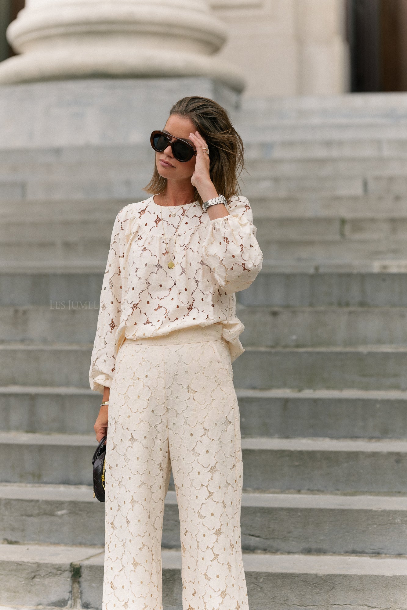 Lily lace blouse cream