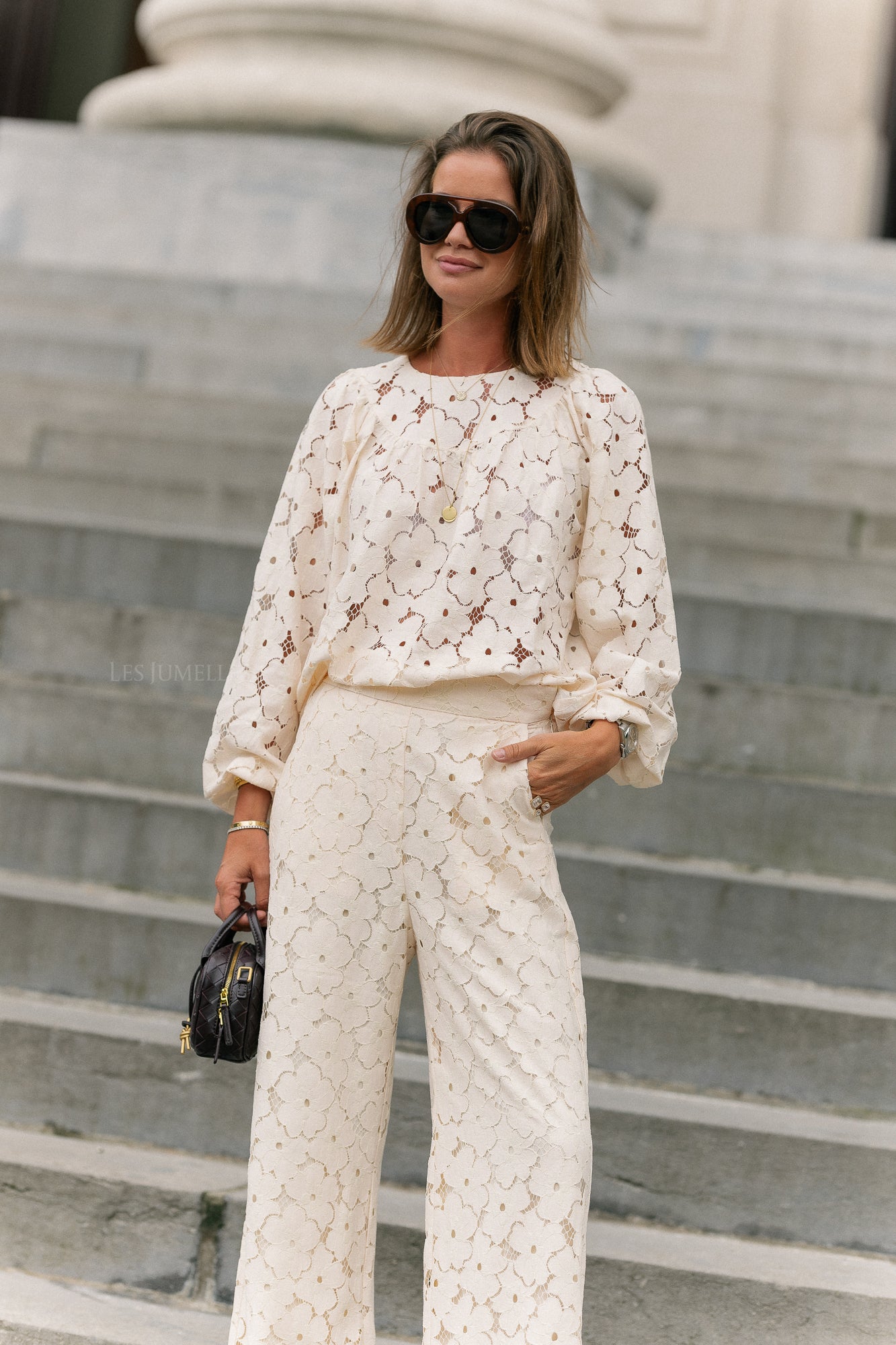 Lily lace blouse cream