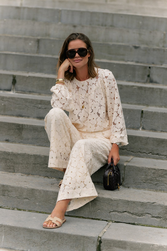 Les Jumelles Lily lace blouse cream