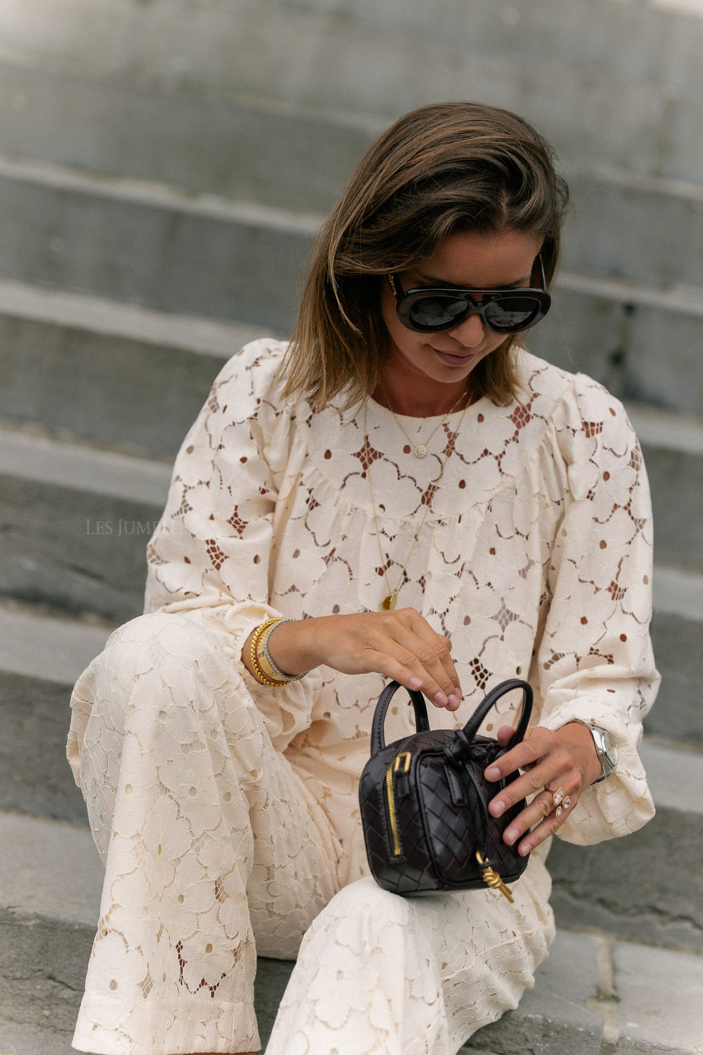 Lily lace blouse cream