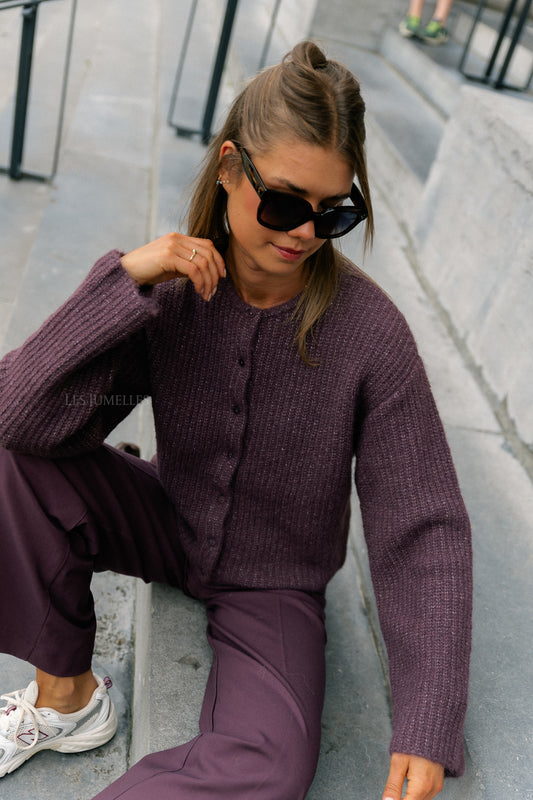 Les Jumelles Iliana cardigan huckleberry