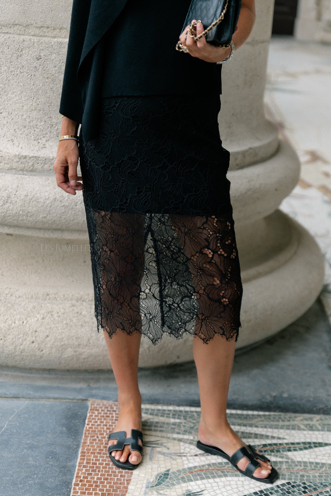 Faye lace skirt black