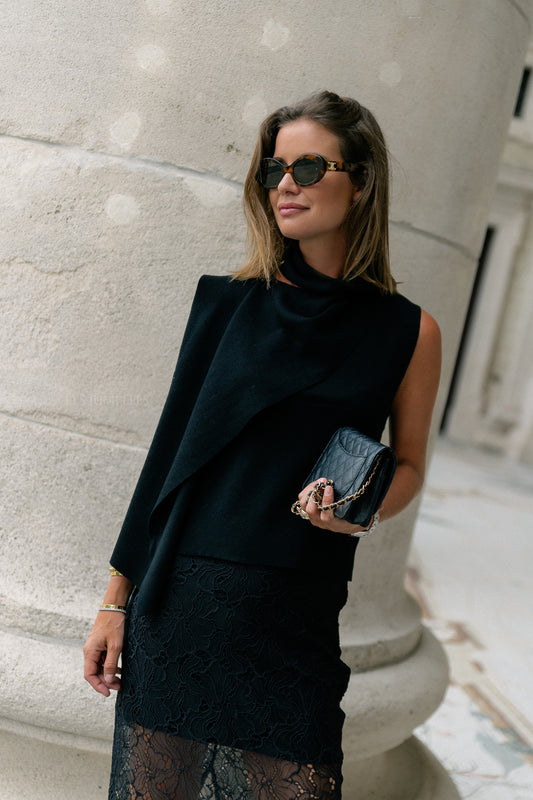 Les Jumelles Pheres sleeveless draped jumper black