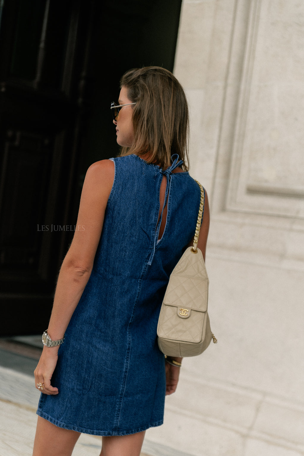 Demi short denim dress dark blue